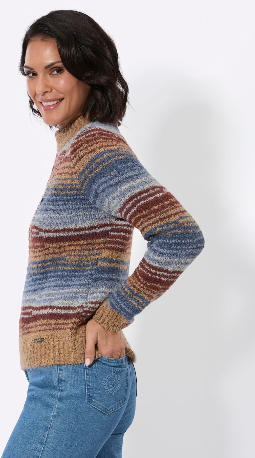 Casual Looks Pull à col montant »Bouclé-Pullover«