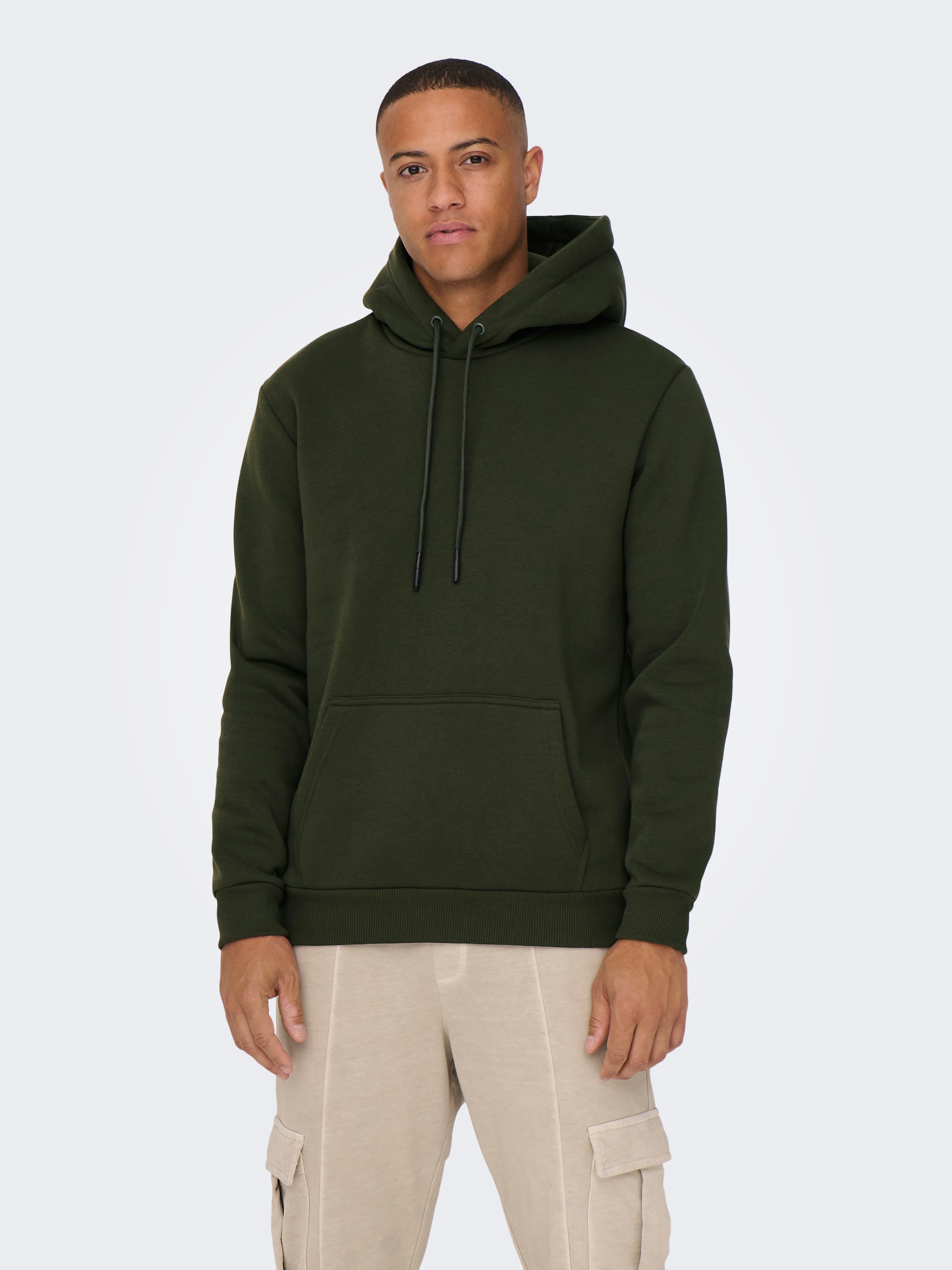 ONLY & SONS Sweat à capuche »ONSCERES HOODIE SWEAT NOOS«, mélange coton, coupe régulière
