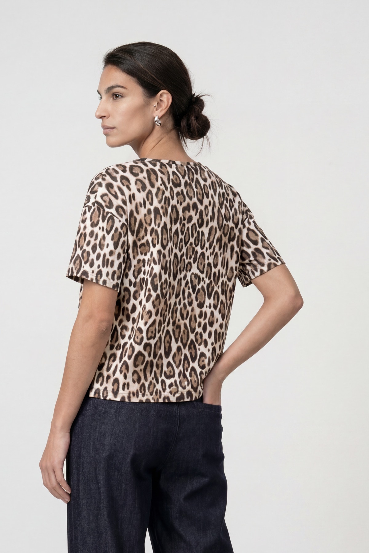 Monari T-Shirt »Shirt Leodruck Allover« Regular fit mit U-Boot-Ausschnitt