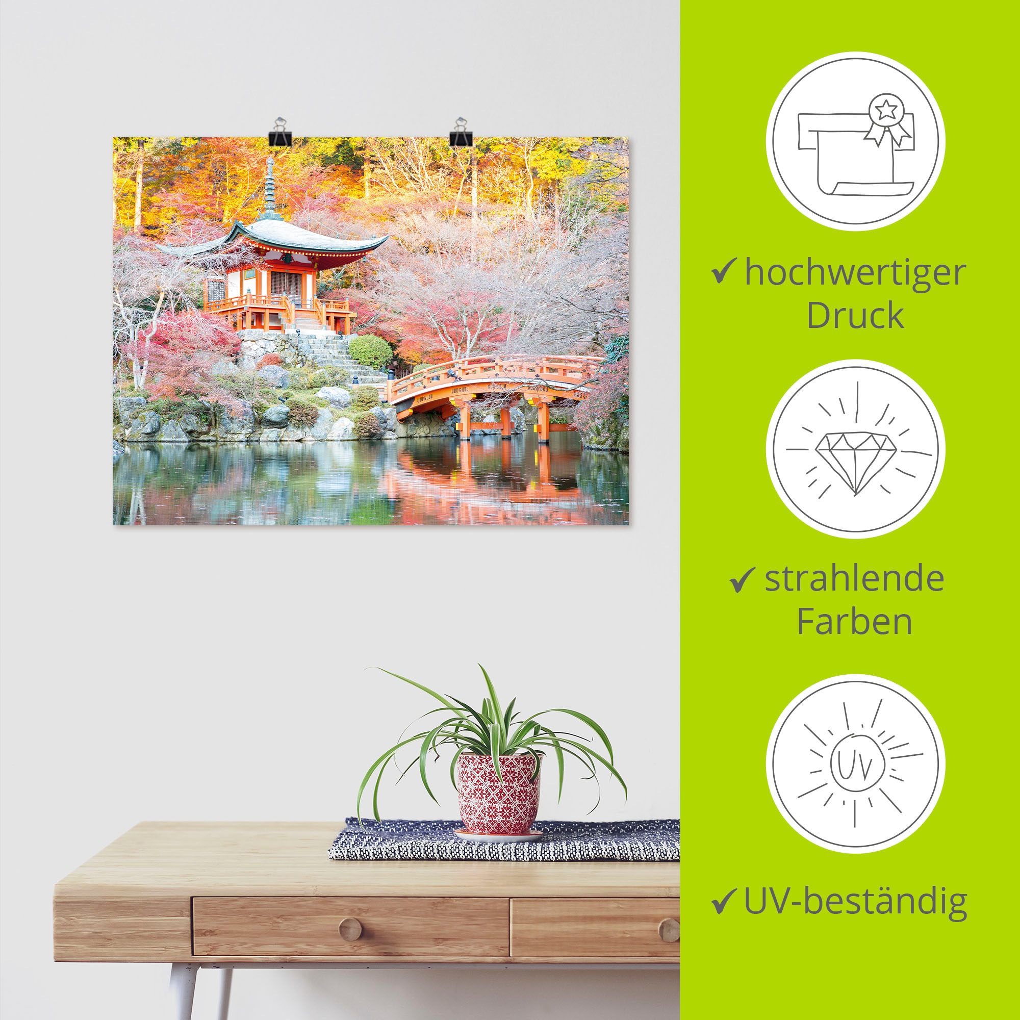 Artland Poster »Shingo Buddhistischer Tempel« 1 cuis tlg. als Leinwandbild, Poster in verschied. Grössen