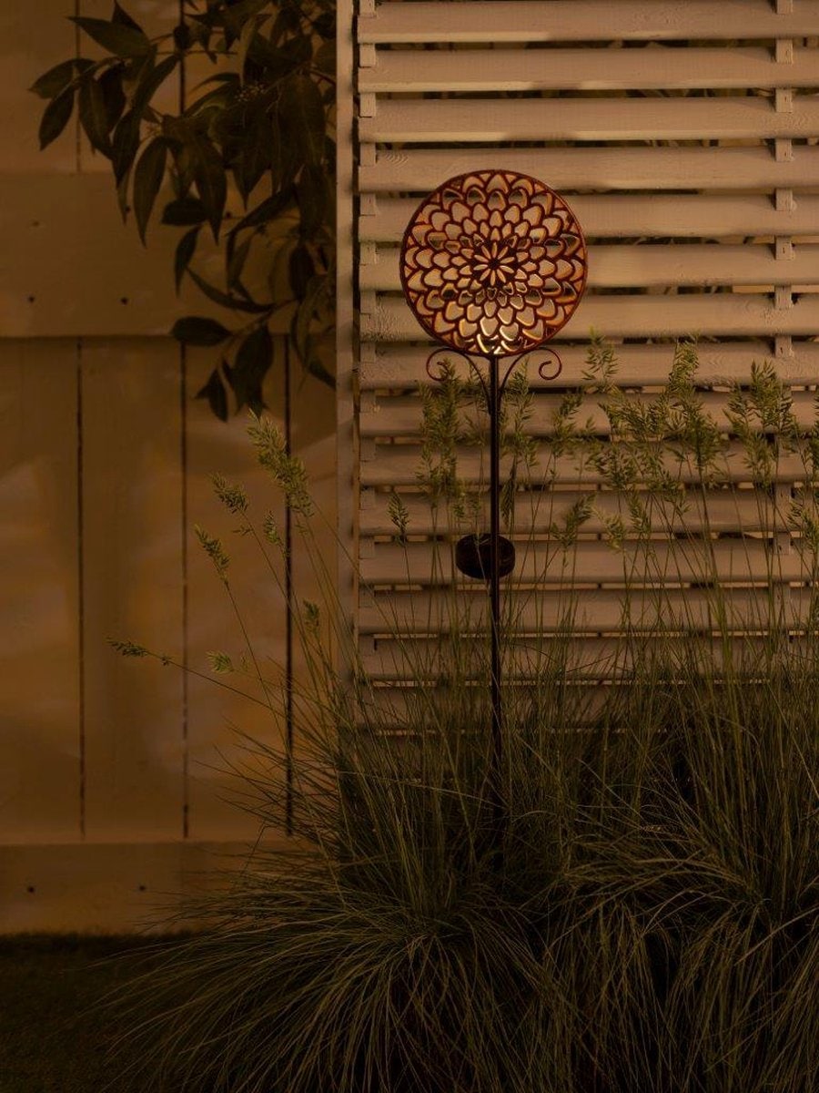 LUXFORM Gartenleuchte »Solar-Erdspiess-Gartenlampe - Mandala - 2 Stück« LED-Modul 2 Stk. Dekoratives Gartenornament