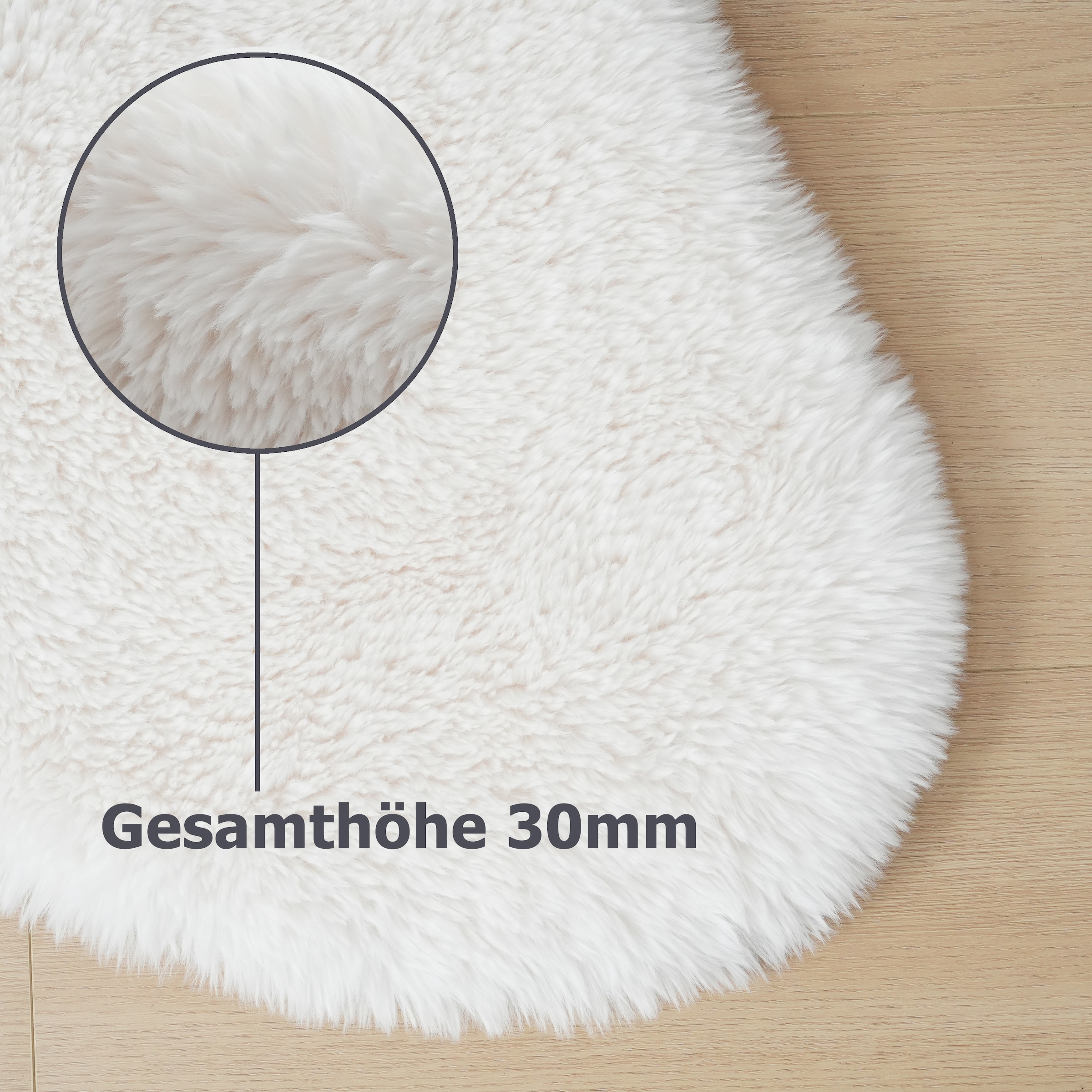 GOODproduct Tapis à poils longs »Mollin, Fellform, leichter Glanz« Rectangulaire 30 mm Höhe fausse fourrure, imitation fourrure, lavable, duveteux, doux, salon