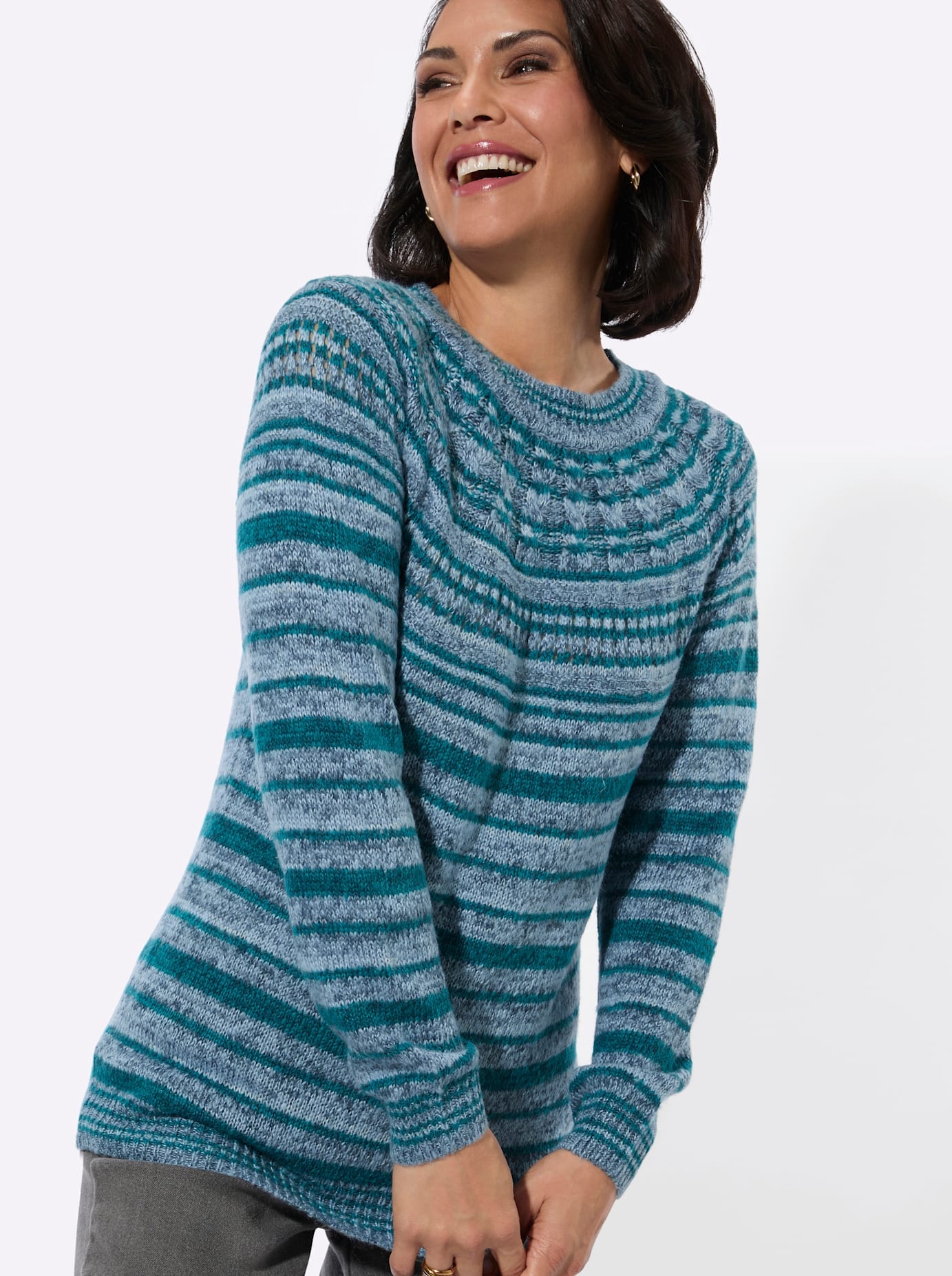 Casual Looks Pull à col rond »Rundhals-Pullover«