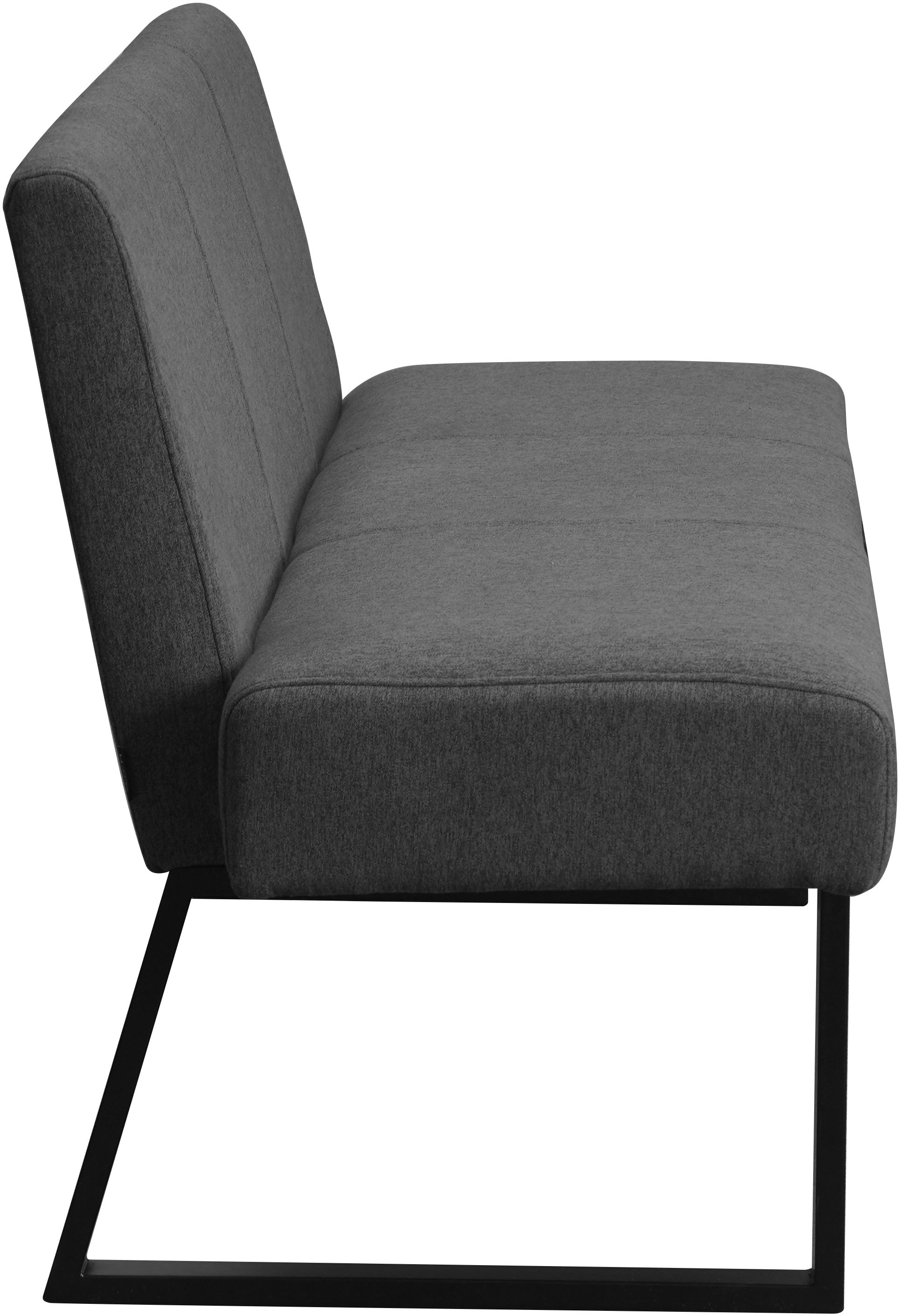 GOODproduct Banc rembourré »Gladio,« Banquette de salle à manger, banquette, banc,  avec ressorts ensachés, structure métal noir, largeur 148 cm