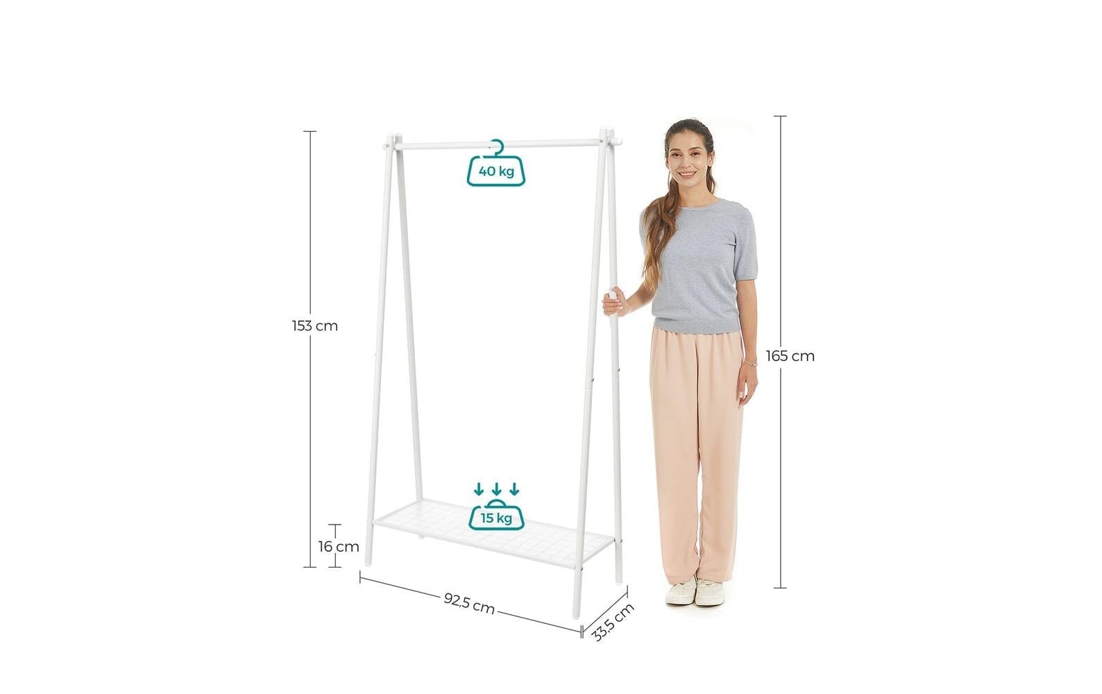 SONGMICS Garderobenständer »mit Ablage 92.5 x 33.5 x 153 cm«