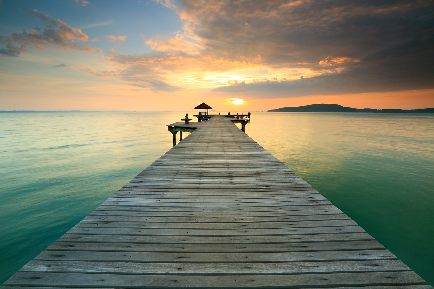 queence Tableau mural XXL »Akustikbild Steg Bali Sonnenuntergang« Images d'Asie | Images de coucher et lever de soleil | Mer | Nature | Nuages | Plans d'eau | Ponton 1 cuis tlg. solution acoustique simple sans travaux, isolation phonique, panneaux