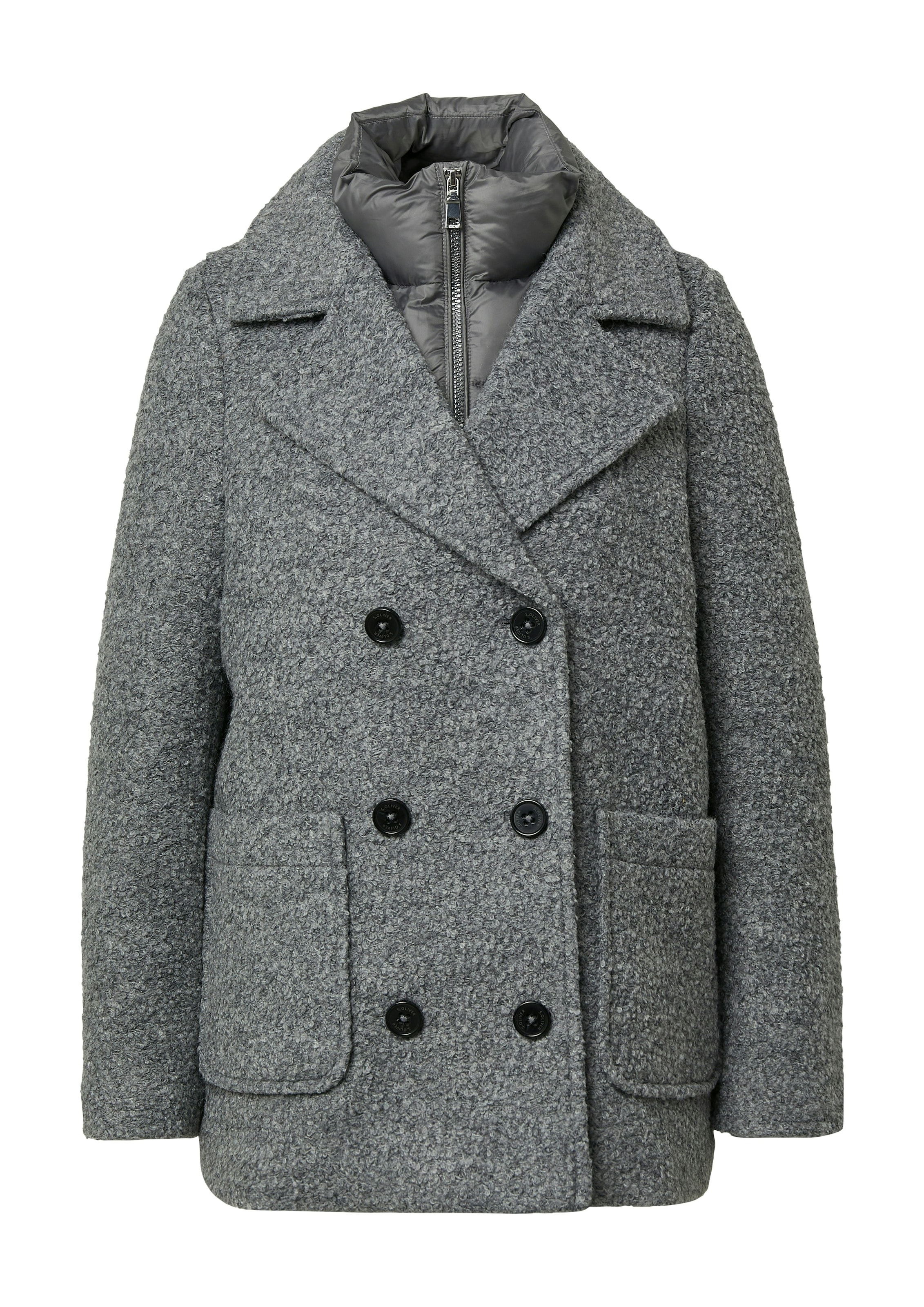 s.Oliver Caban sans capuche avec col revers et patte de boutonnage double, proportion de laine