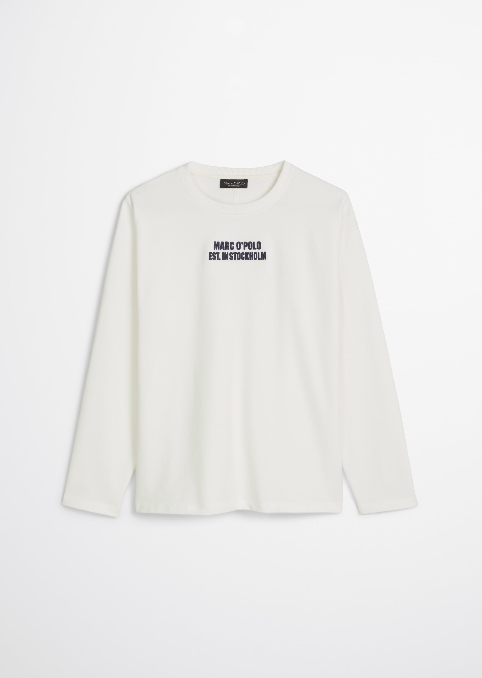 Marc O'Polo Junior T-shirt à manches longues für Jungs, kontrastfarbene Logo-Stickerei auf der Brust