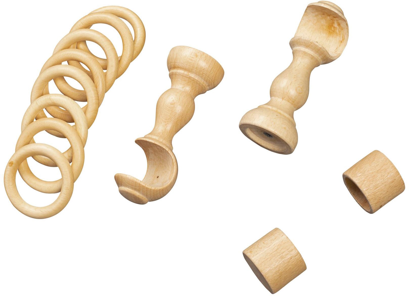 SN DECO GROUP Gardinenstange »Cafiro« 1 läufig-läufig Fixmass 28 mm, Holz, verschiedene Längen und Farben, Komplettset