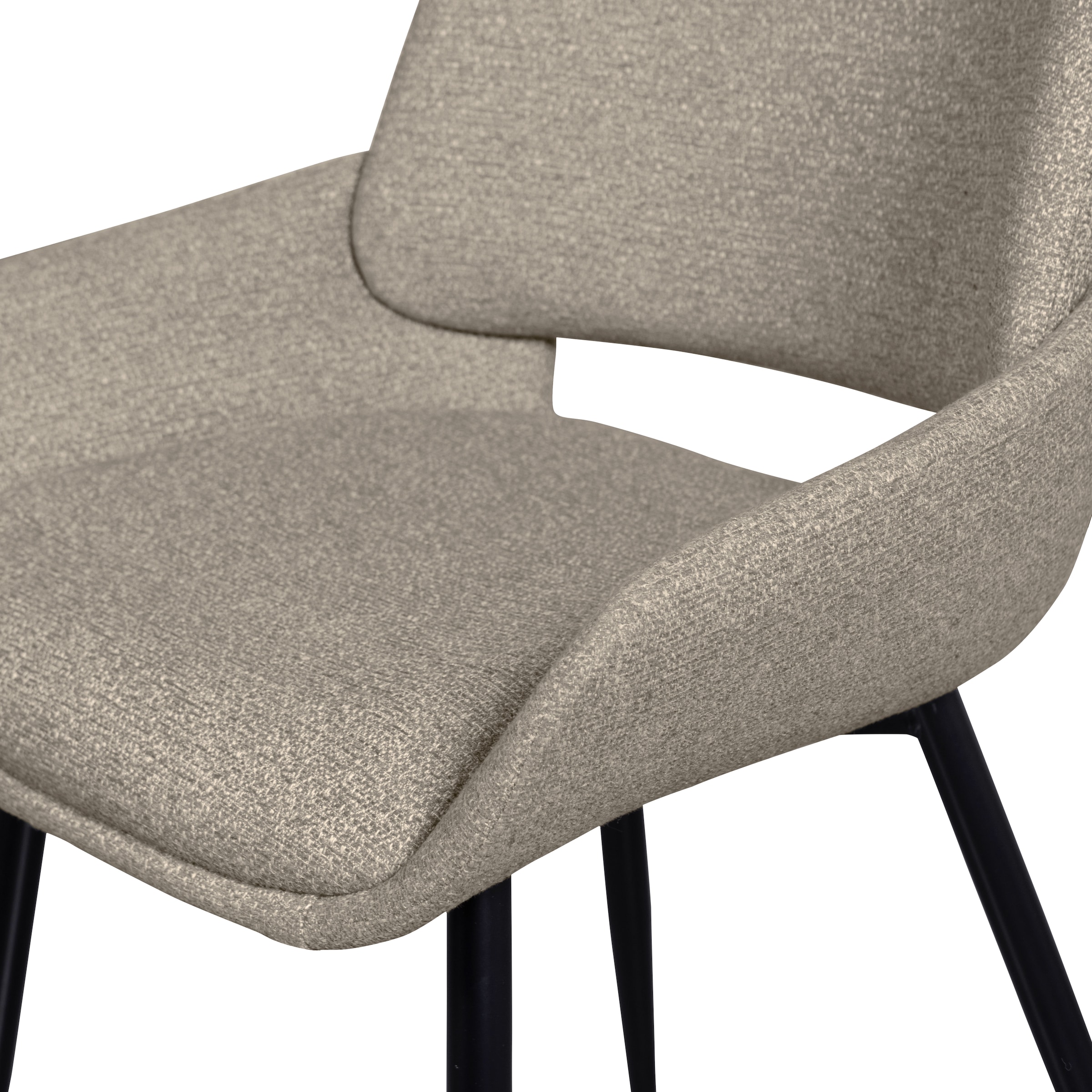 WOOOD Chaise de salle à manger »Parade mit konischen Metallbeinen und Melange-Bezug B58 x T55 x H83 cm« (Ensemble) 2 cuistrès grande résistance à l'usure, en forme de coque, capacité de charge 150 kg