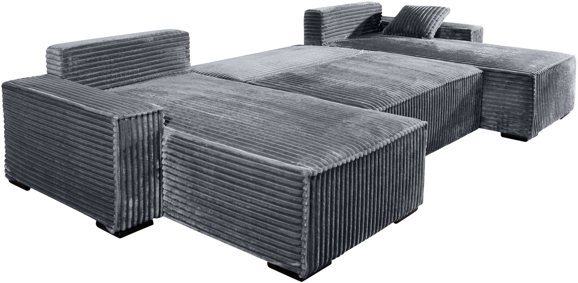 COLLECTION AB Paysage de salon »Manhattan U-Form, B: 313 cm, in Breit- oder Normalcord« Bettfunktion, Bettkasten & Zierkissen, Federkern