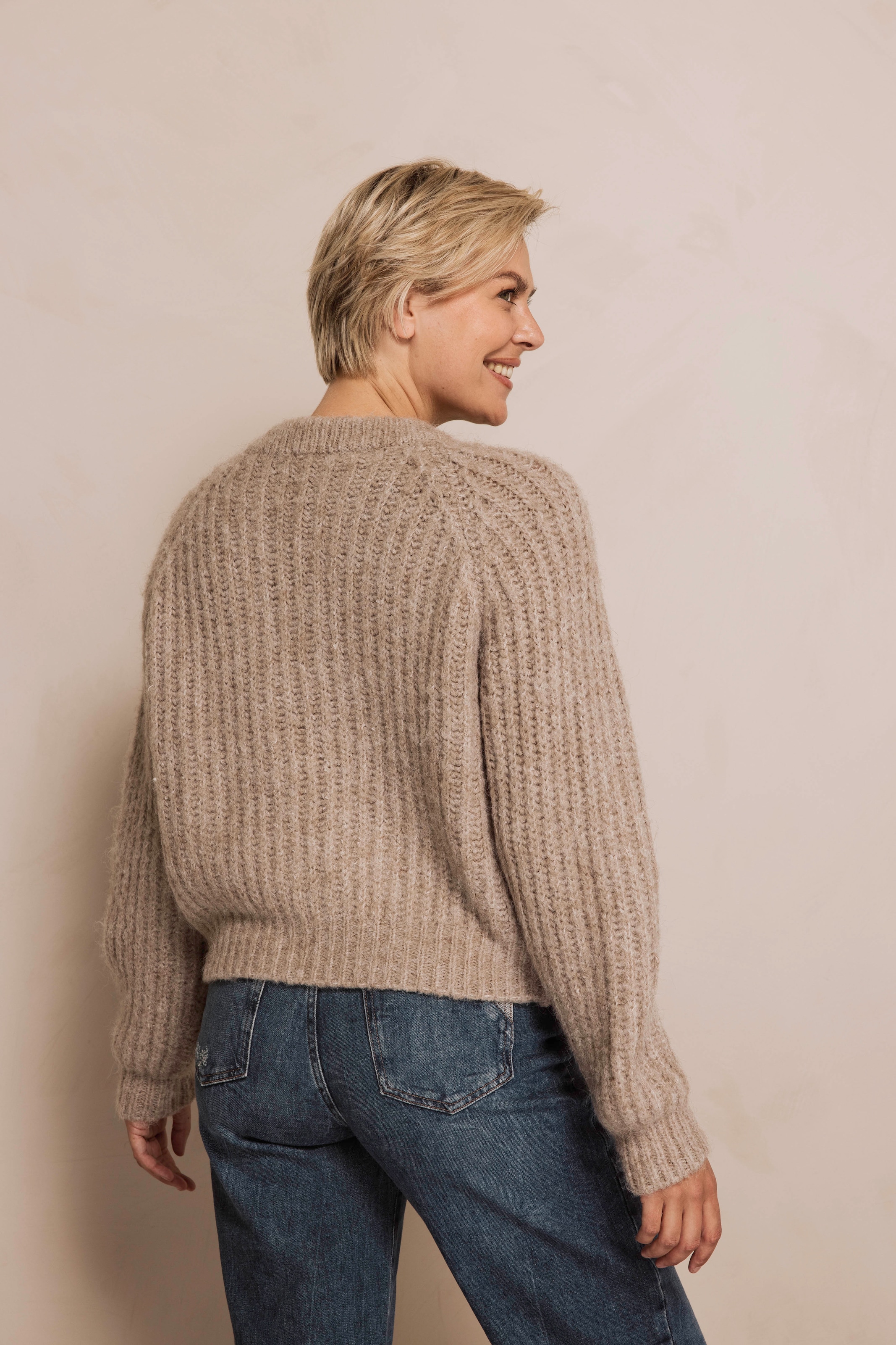 Zhrill Strickjacke »ZHCORINNA« mit Rippenstruktur, Reissverschluss vorn