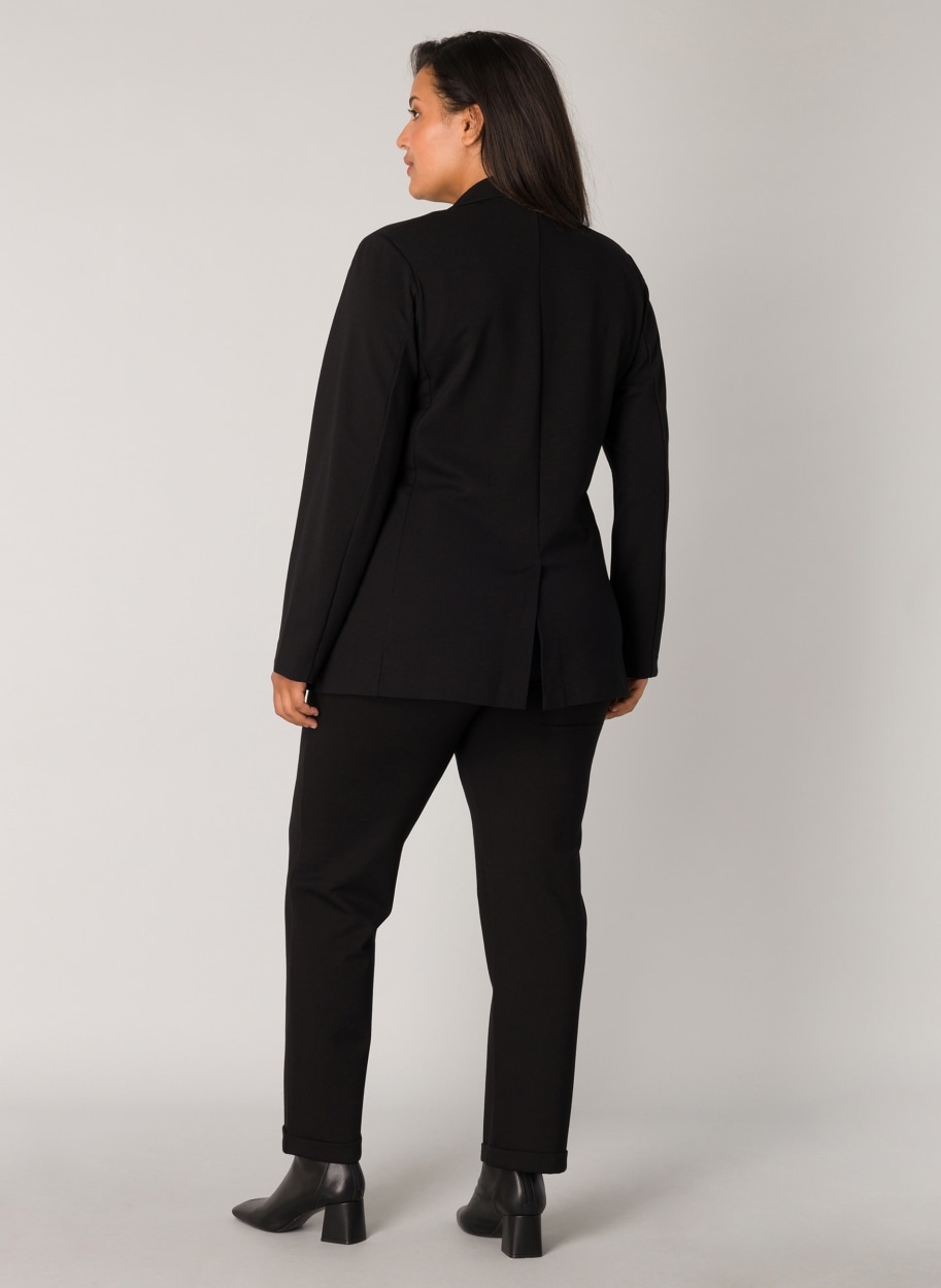 Base Level Curvy Blazer en jersey mit Taschenklappen