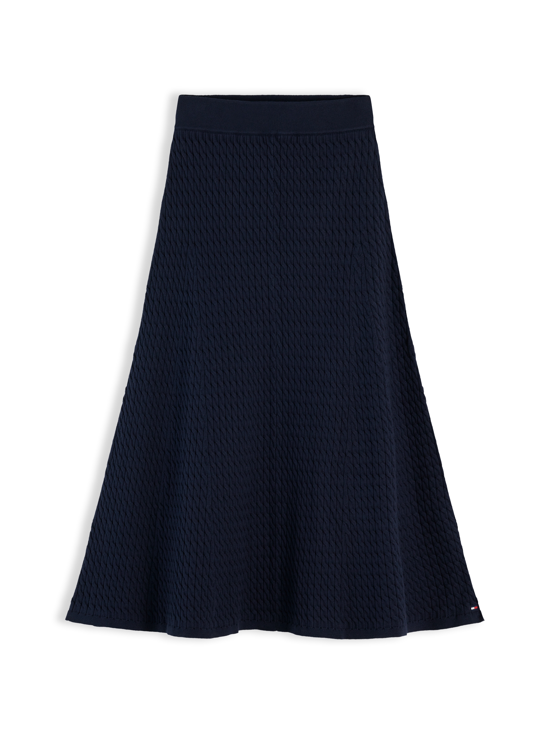 Tommy Hilfiger Jupe en tricot »CO CABLE FINE GG F&F SKIRT« Baumwollmischung, Zopfstrick