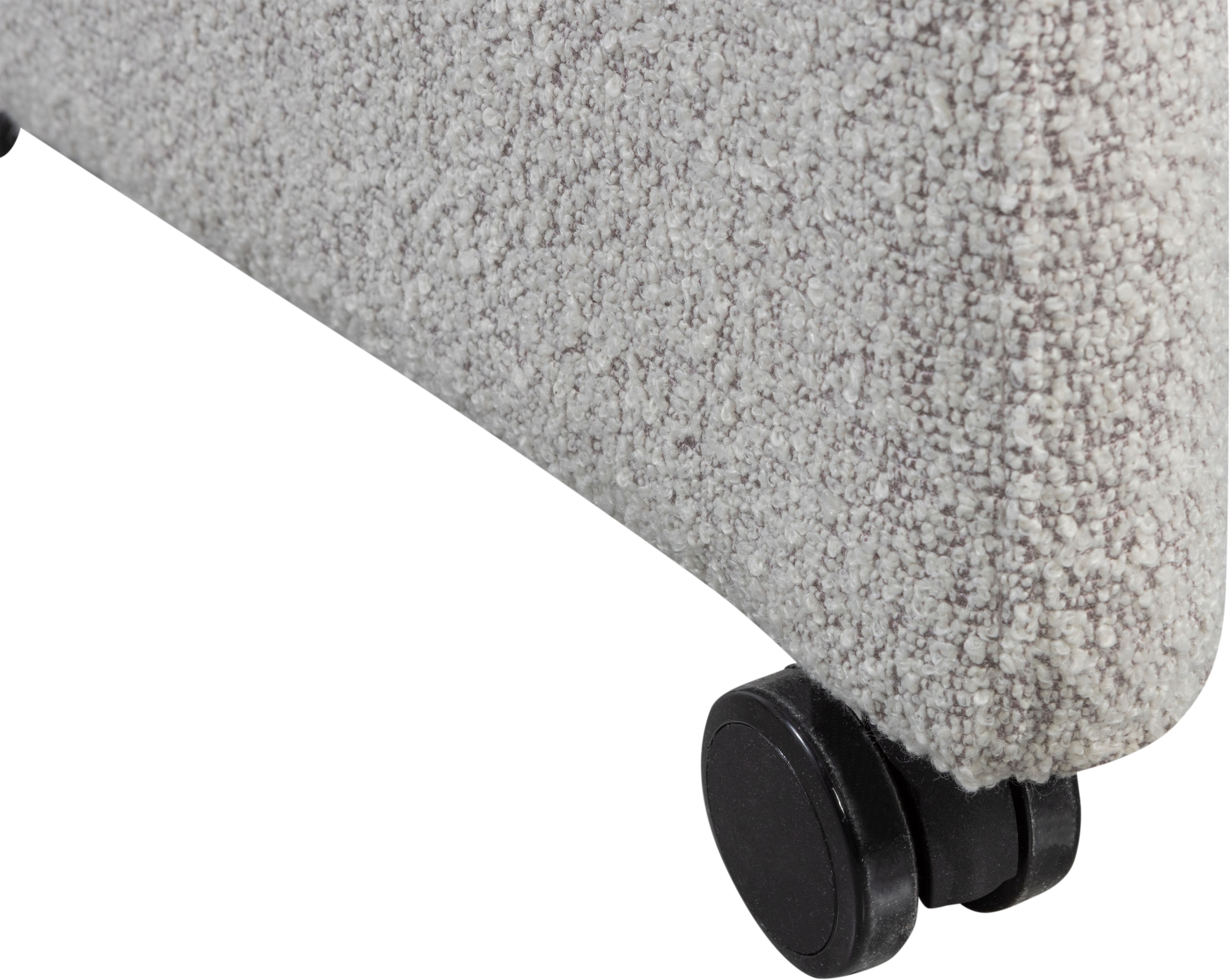 WOOOD Esszimmerstuhl »Lyric mit Ceyo-Bouclé-Bezug und Rollen B 59 x T 58 x H 79 cm« () Tragkraft 120 kg, Hohe Verschleissfestigkeit, montiert geliefert