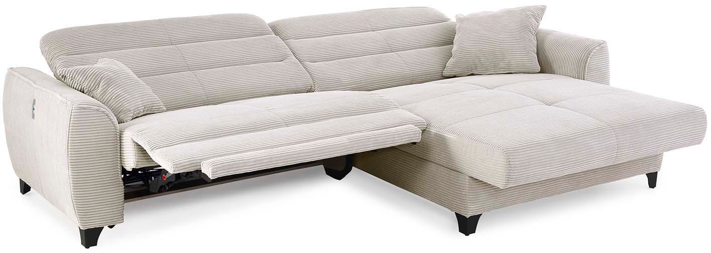 Jockenhöfer Gruppe Ecksofa »Double One L-Form, B: 288 cm, 2x120 cm breite, elektr. Relaxfunktionen« Kopfteilverstellung, USB-Anschluss & Zierkissen