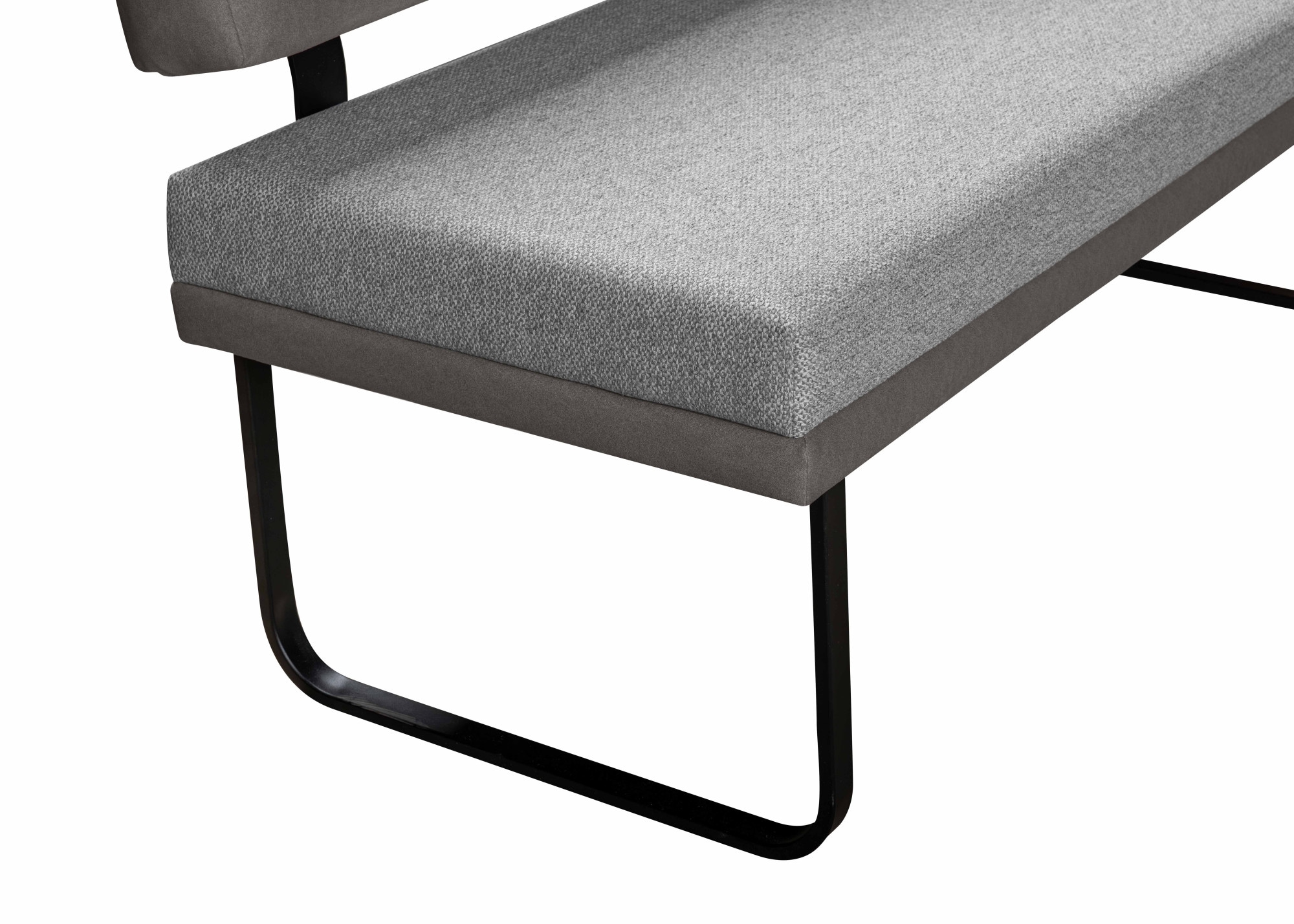 GOODproduct Banc »Gabi Esszimmerbank, Bank, Küchenbank, Polsterbank« Gestell aus matt-schwarzem Flachmetall, stabil, 2-Stoff-Design