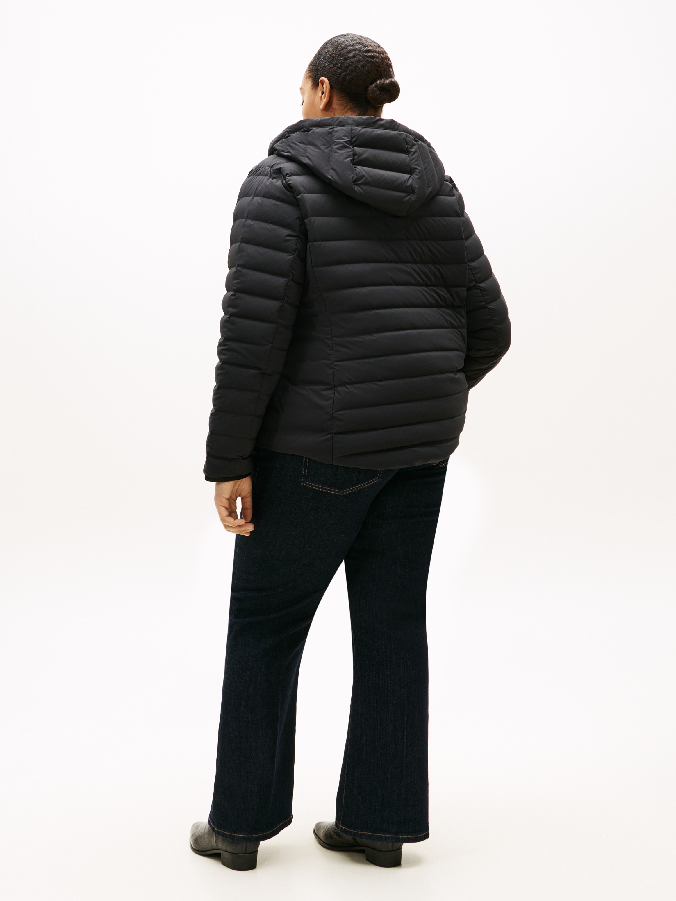 Tommy Hilfiger Curve Steppjacke »CRV STRETCH NYLON LW DOWN JACKET« mit Kapuze in grossen Grössen
