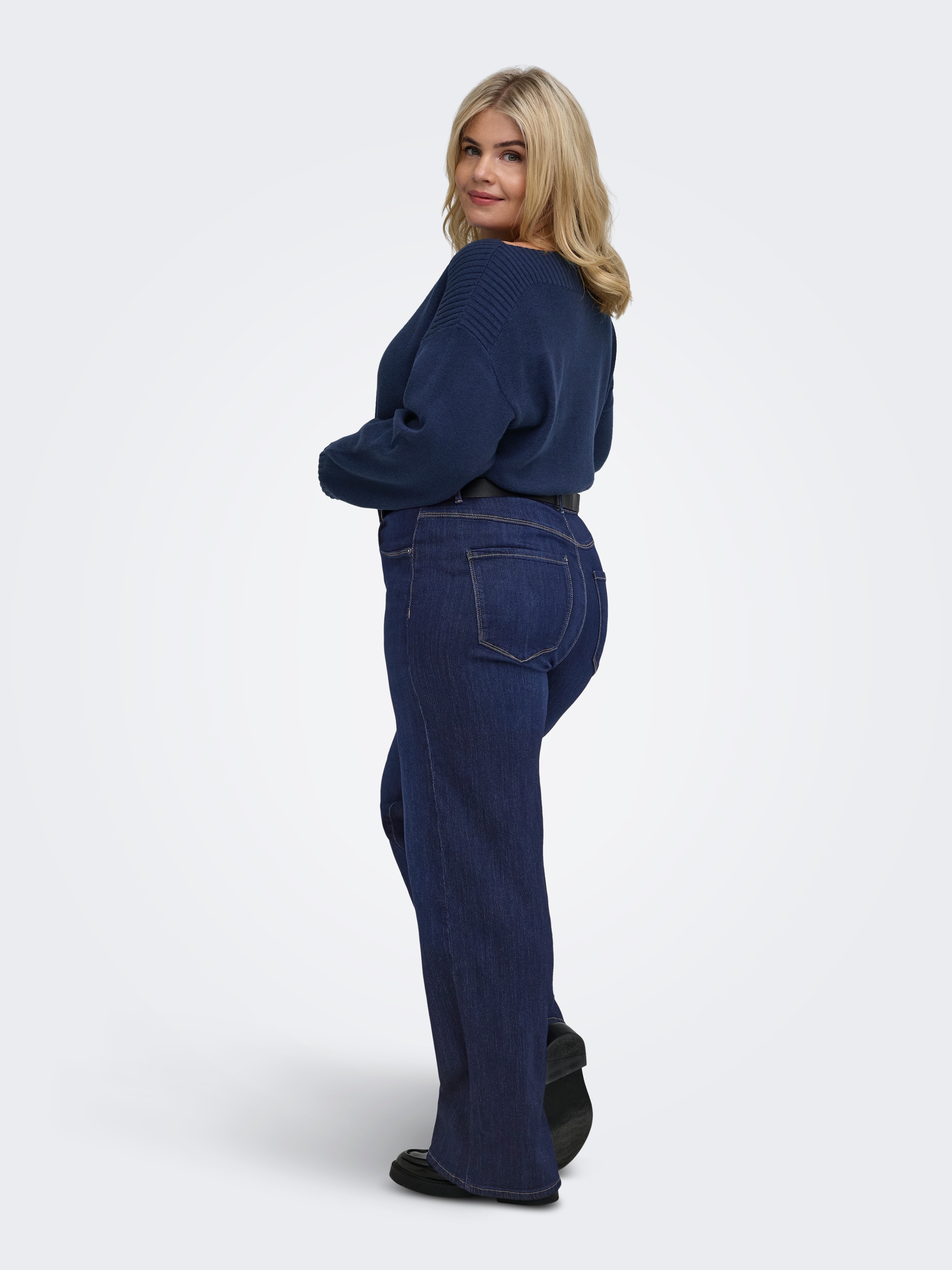 ONLY CARMAKOMA Jeans taille haute »CARTHUNDER HW WIDE DNM PIM536 NOOS« mélange de viscose, taille haute