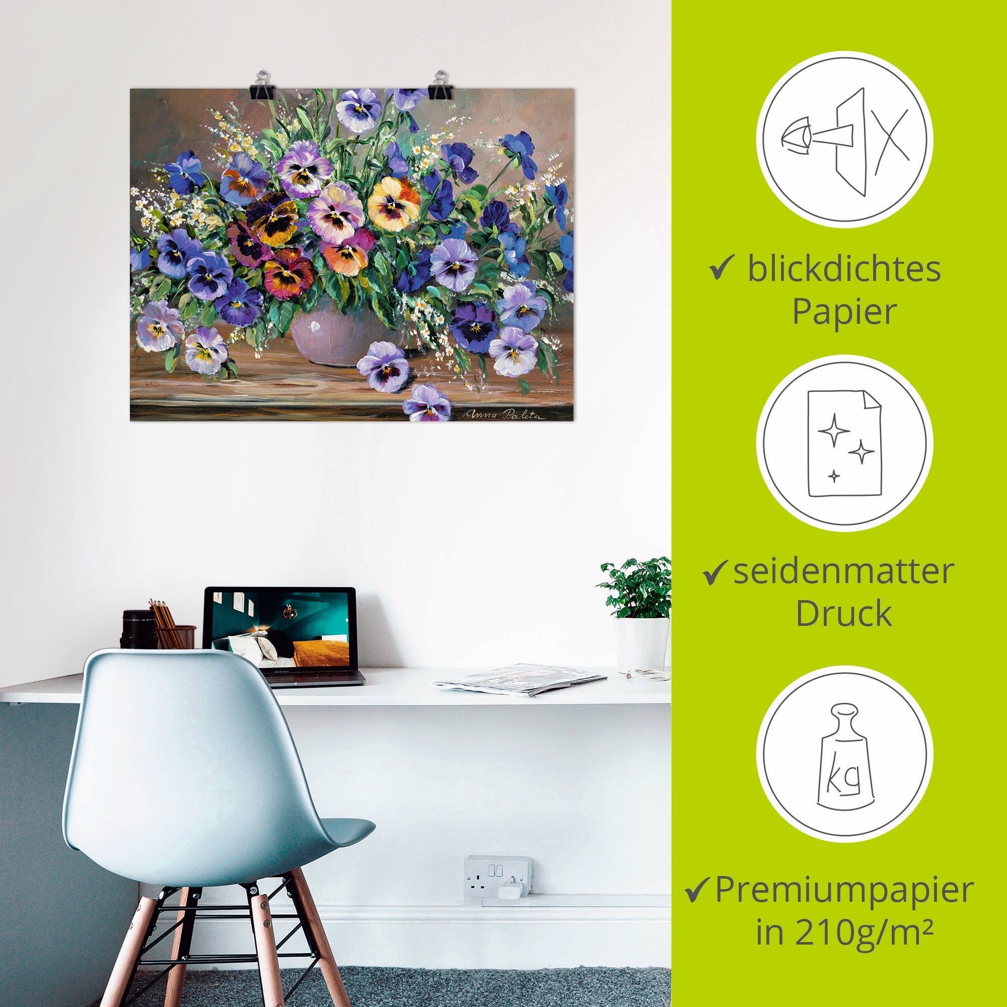 Artland Poster »Stiefmütterchenstrauss« 1 cuis tlg. ohne Rahmen