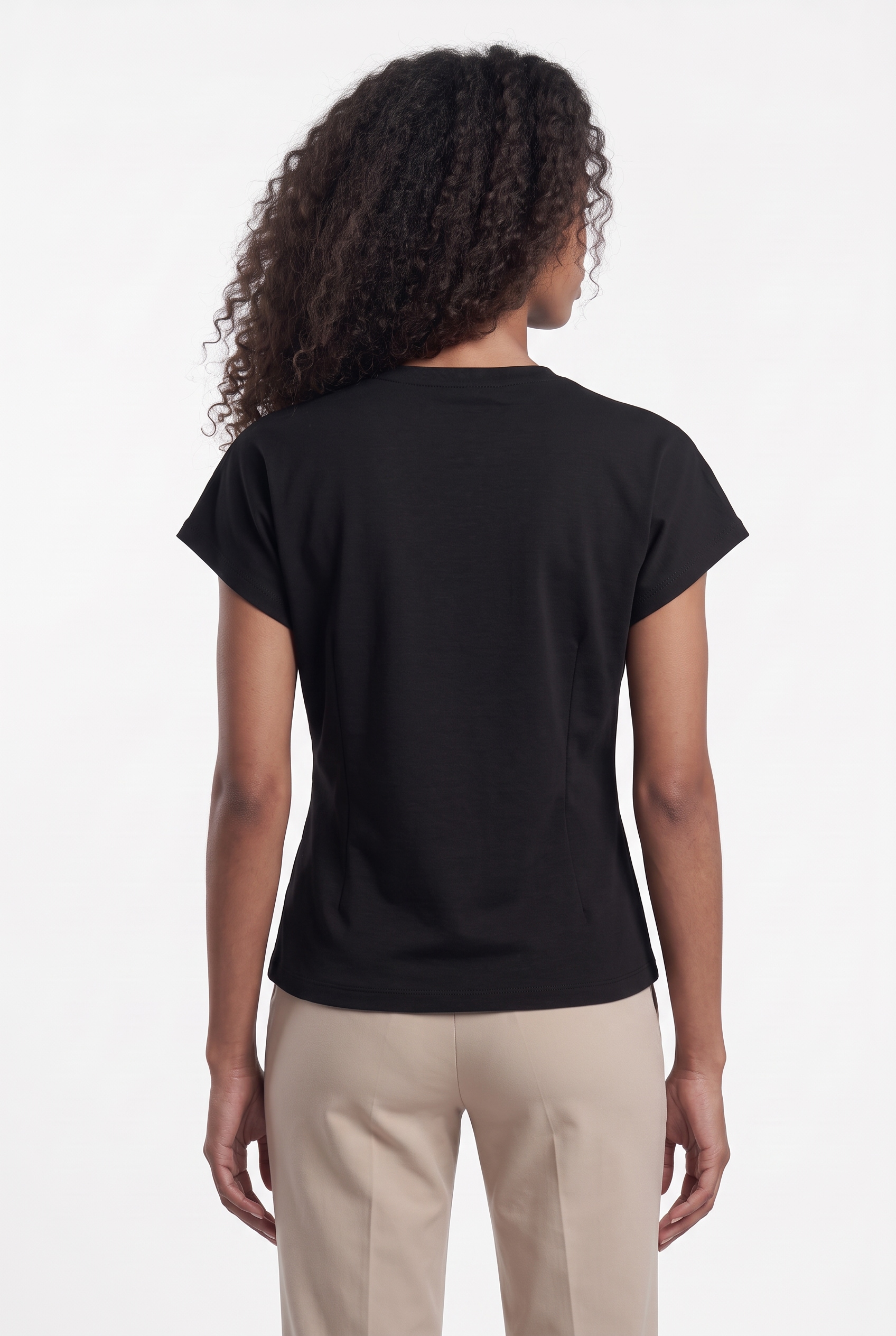Saint Tropez Blouse à manches courtes »TheoSZ Blouse« Mélange de matières, coupe ajustée