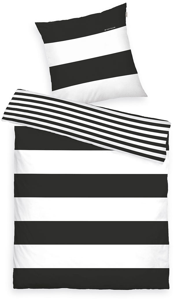TOM TAILOR HOME Linge de lit réversible »SIENA in Gr. 135x200cm, 155x220cm oder 200x220cm« 2 cuis linge de lit rayé en coton, linge de lit réversible