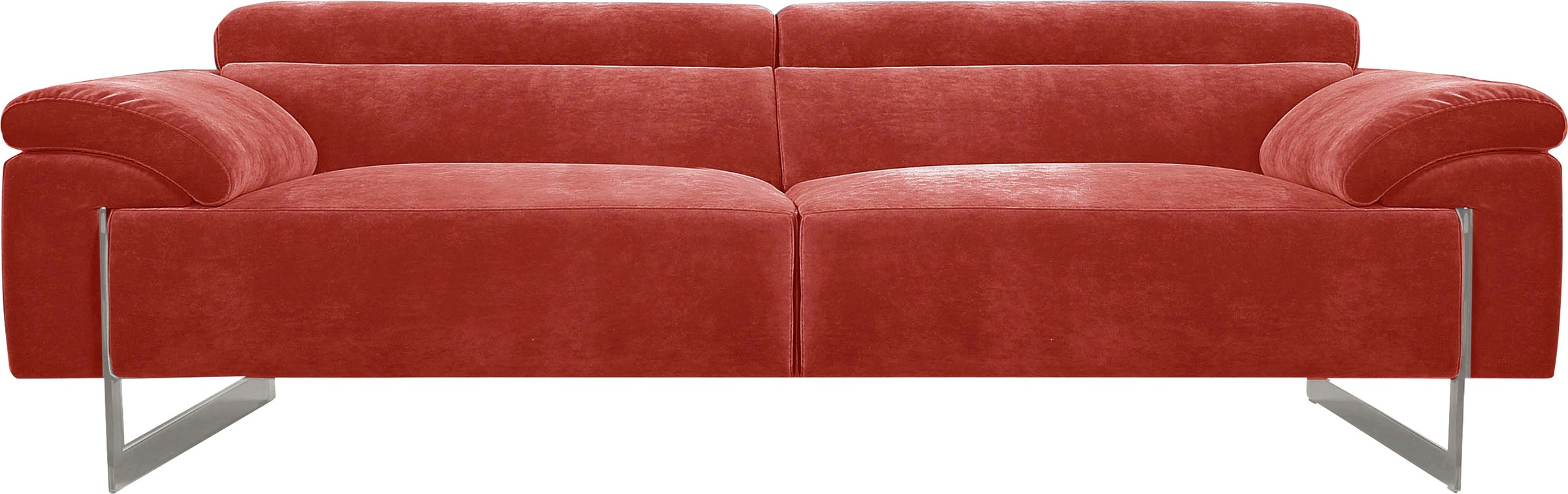 Egoitaliano 2,5-places »Malika, Designsofa mit hohem Sitzkomfort, edel und bequem« inkl. Kopfteilverstellung und chromfarbenen Metallfüssen