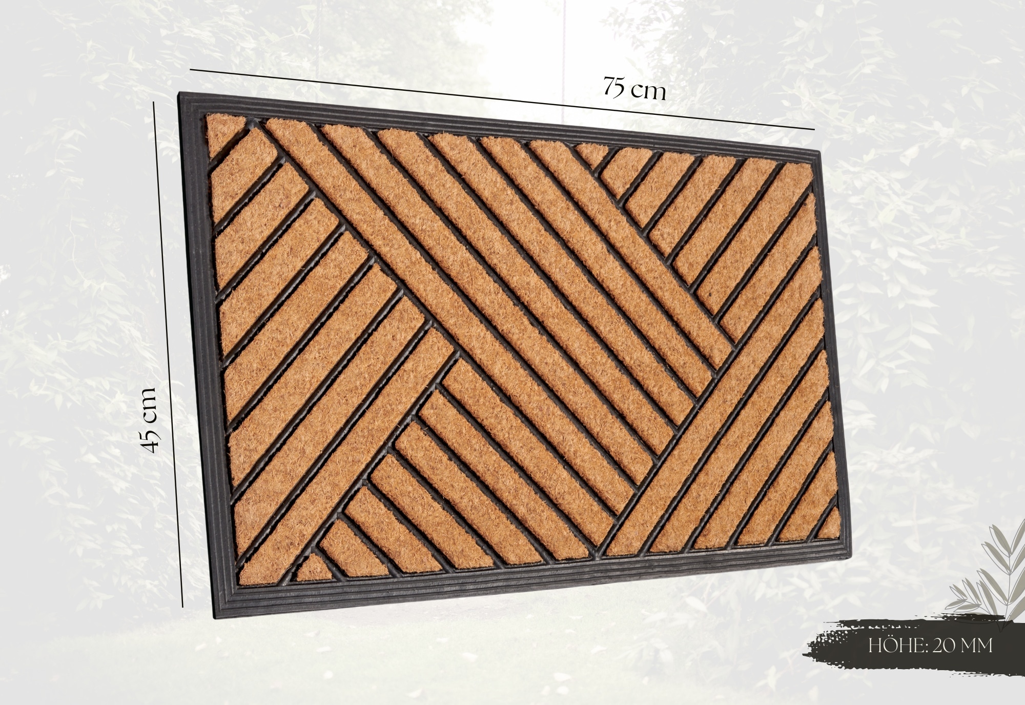 HANSE Home Fussmatte »Mix Mats  Gummi Kokos Crossings, Türmatte« rechteckig 20 mm Höhe Strapazierfähig, pflegeleicht, robust, wetterfest, UV-beständig