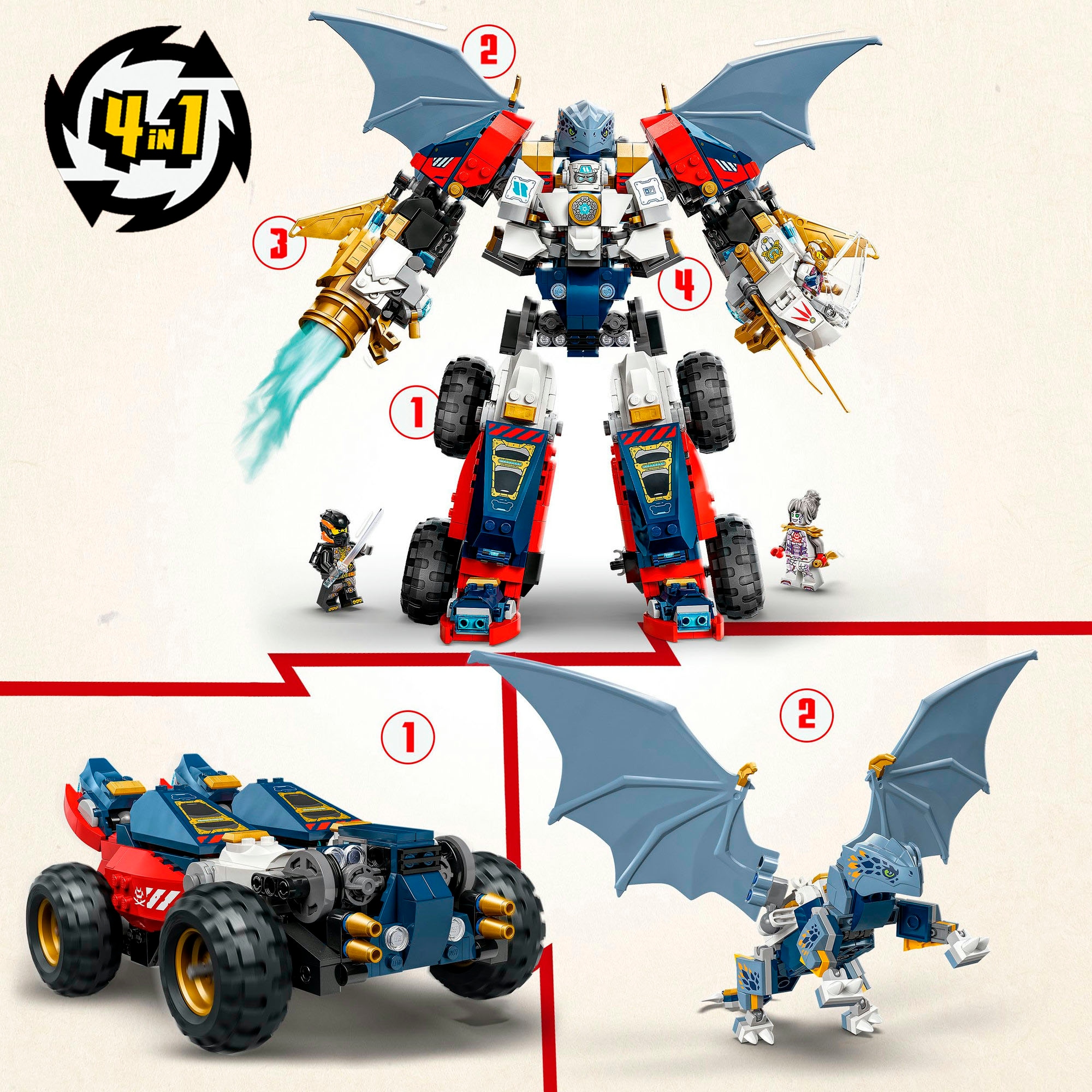 LEGO® Pions de construction »Zanes Ultra-Kombi-Mech (71834), LEGO Ninjago« Made in Europe