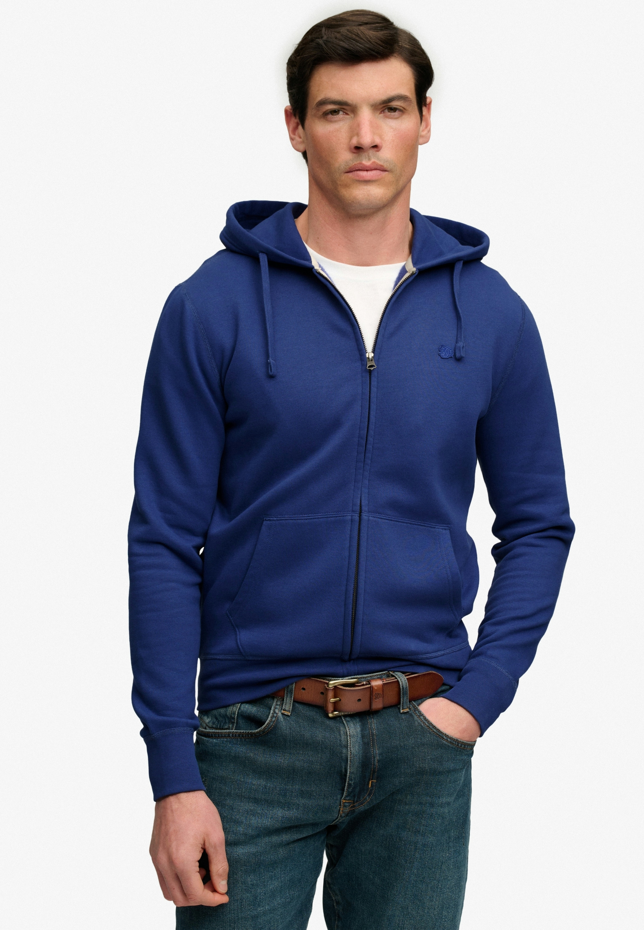 Superdry Sweat à capuche »ESSENTIAL SDCO LOGO ZIPHOOD« mélange coton, coupe régulière