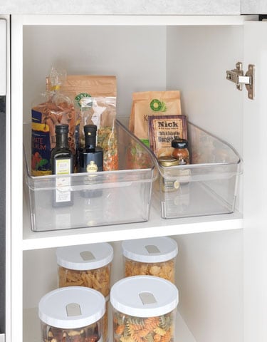 WENKO Organiseur »L« pour provisions, adapté pour armoire et étagère de cuisine, PET, transparent