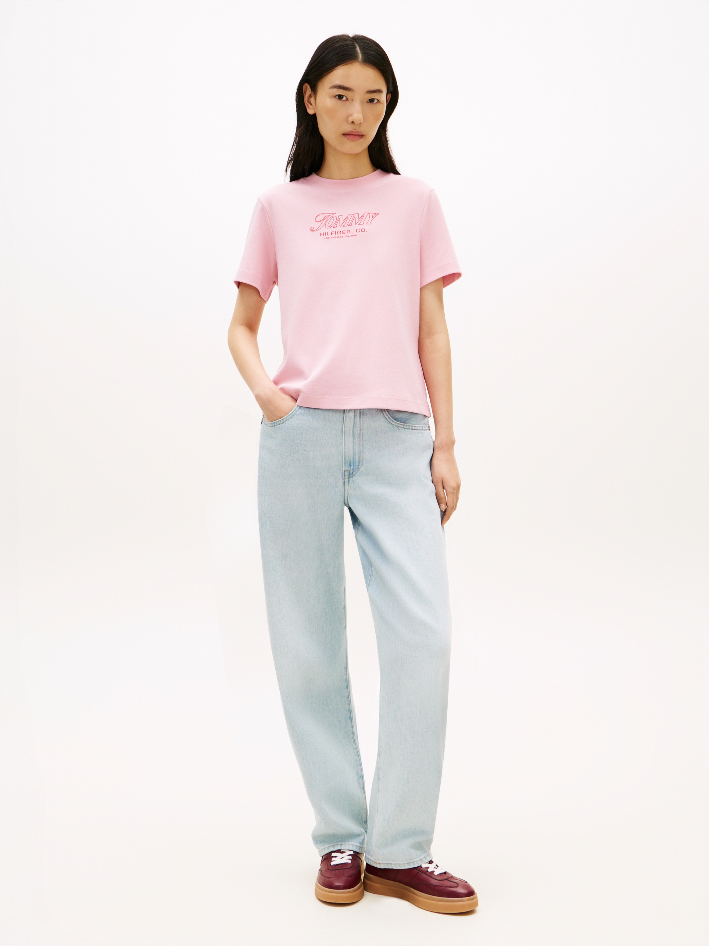 Tommy Hilfiger Kurzarmshirt »TILT GRAPHIC REG C-NK SS TEE« mit grossem Logo-Print