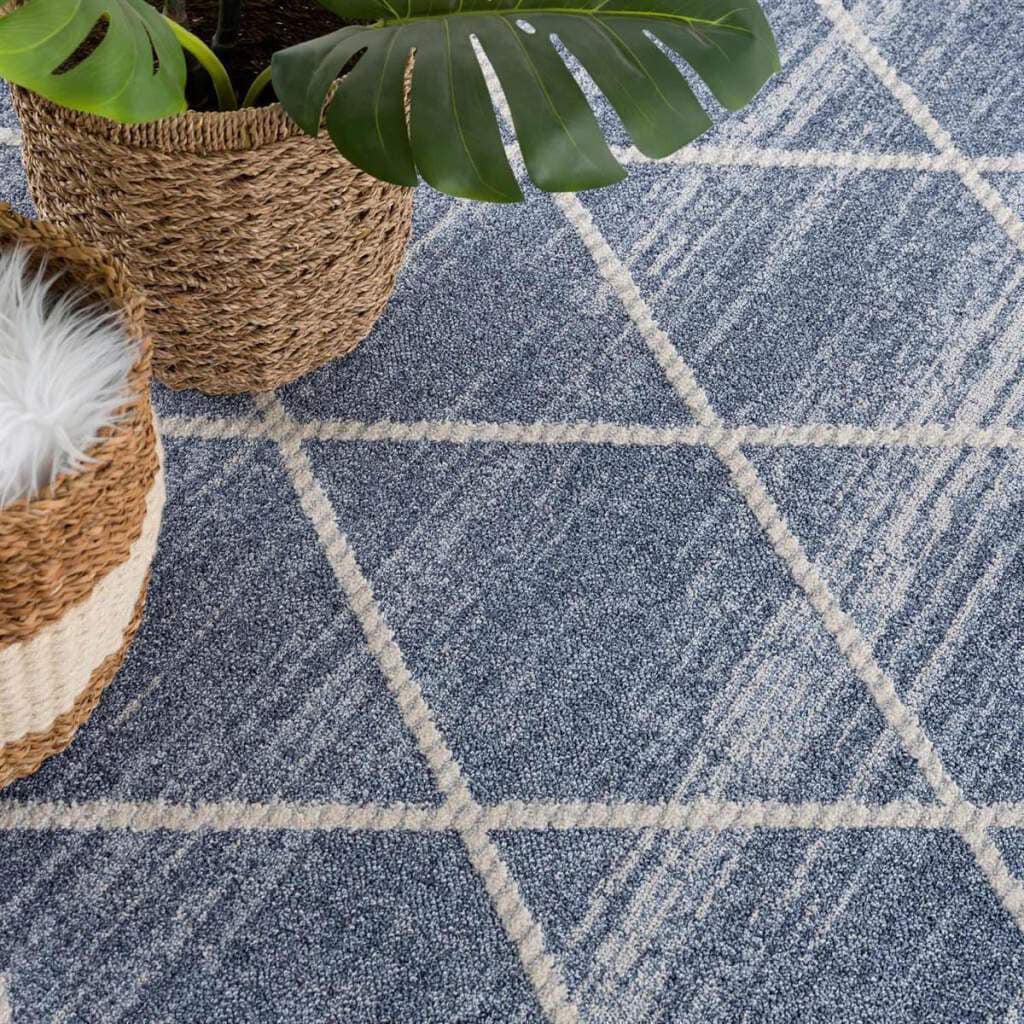 Carpet City Teppich »Art 2646« rechteckig 7 mm Höhe Läufer, Kurzflor, mit Kettfäden, Rauten-Optik, Fransen
