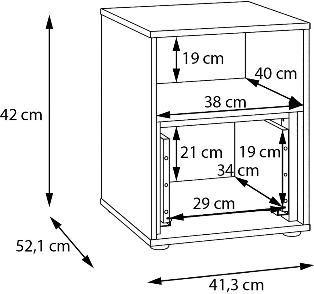FORTE Table de nuit L/H/P 41,3/52,1/42 cm