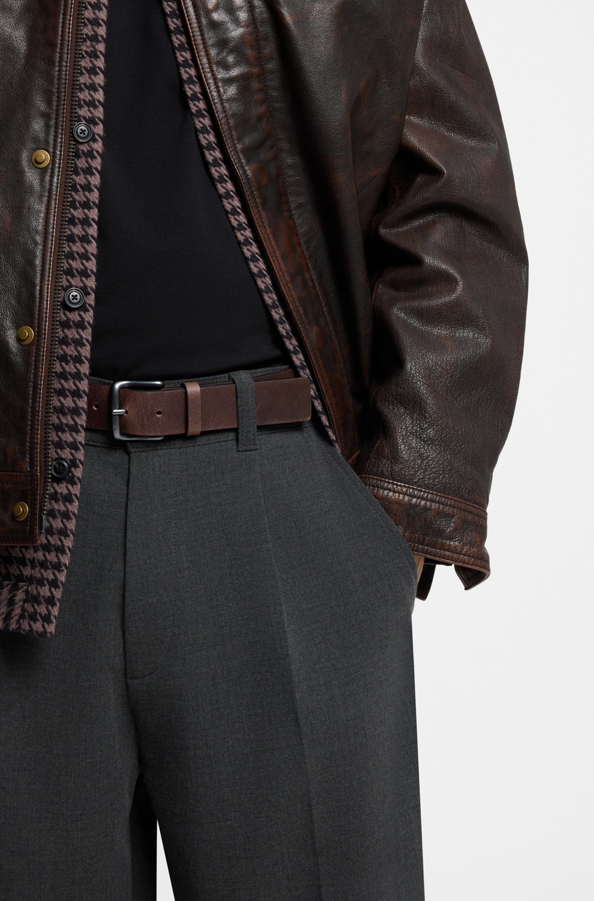 HUGO Ledergürtel »Geffrey Sz35« aus Büffelleder, MADE IN ITALY