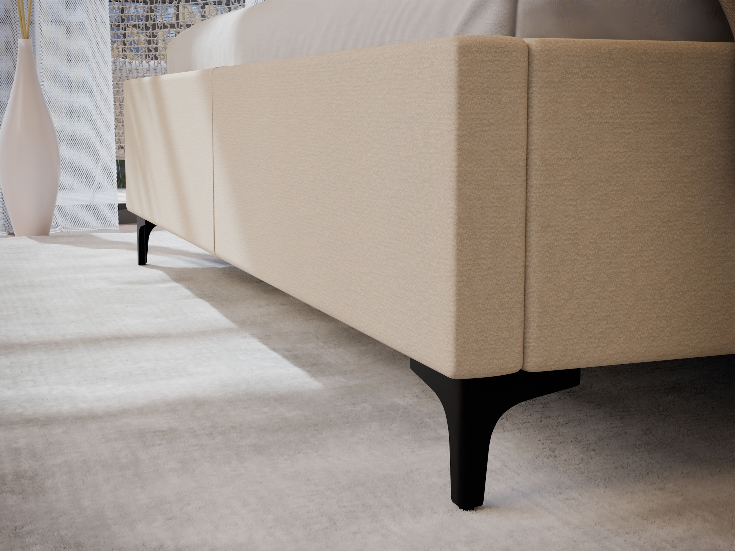 FORTE Lit rembourré »Helsingborg« incl. sommier à lattes, disponible en plusieurs couleurs