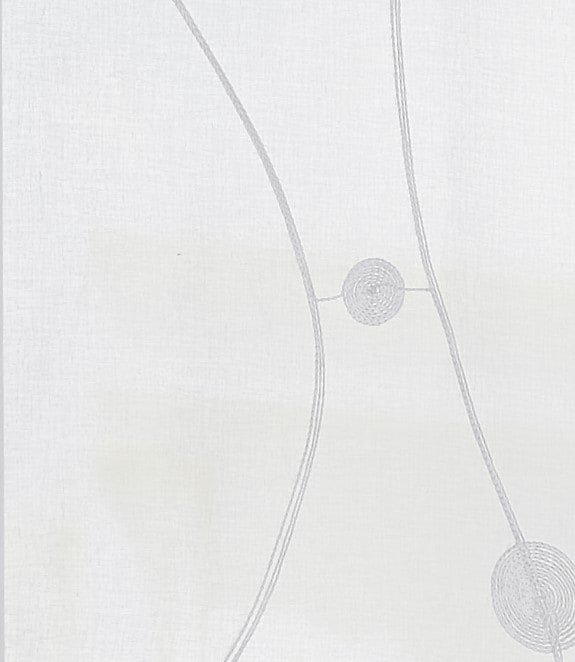 Kutti Rideau »Nelly« Oeillets 1 cuis tlg. mit praktischen Ösen, halbtransparent, modern bestickt Kreise grau