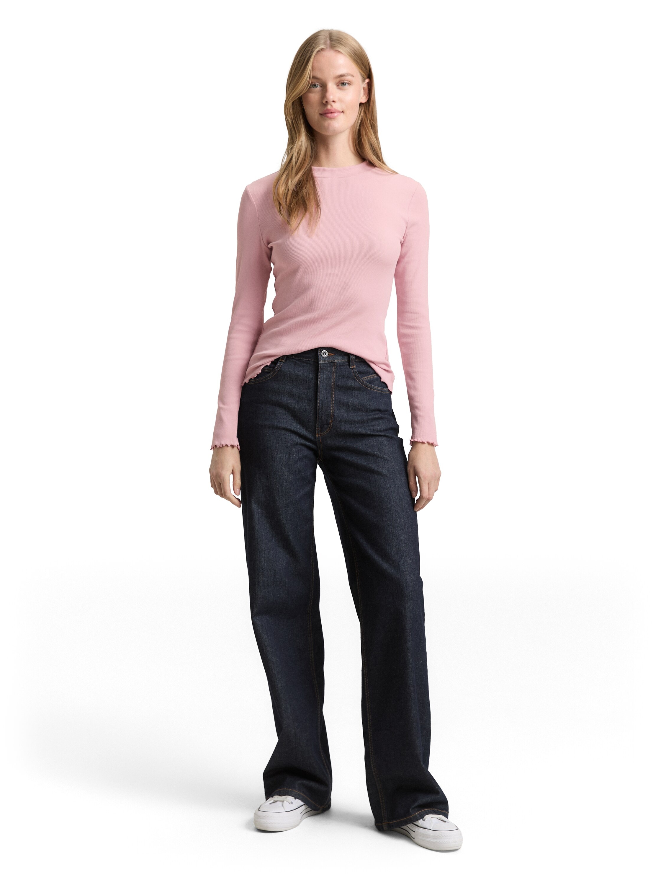 TOM TAILOR Denim T-shirt à manches longues in Ripp-Optik