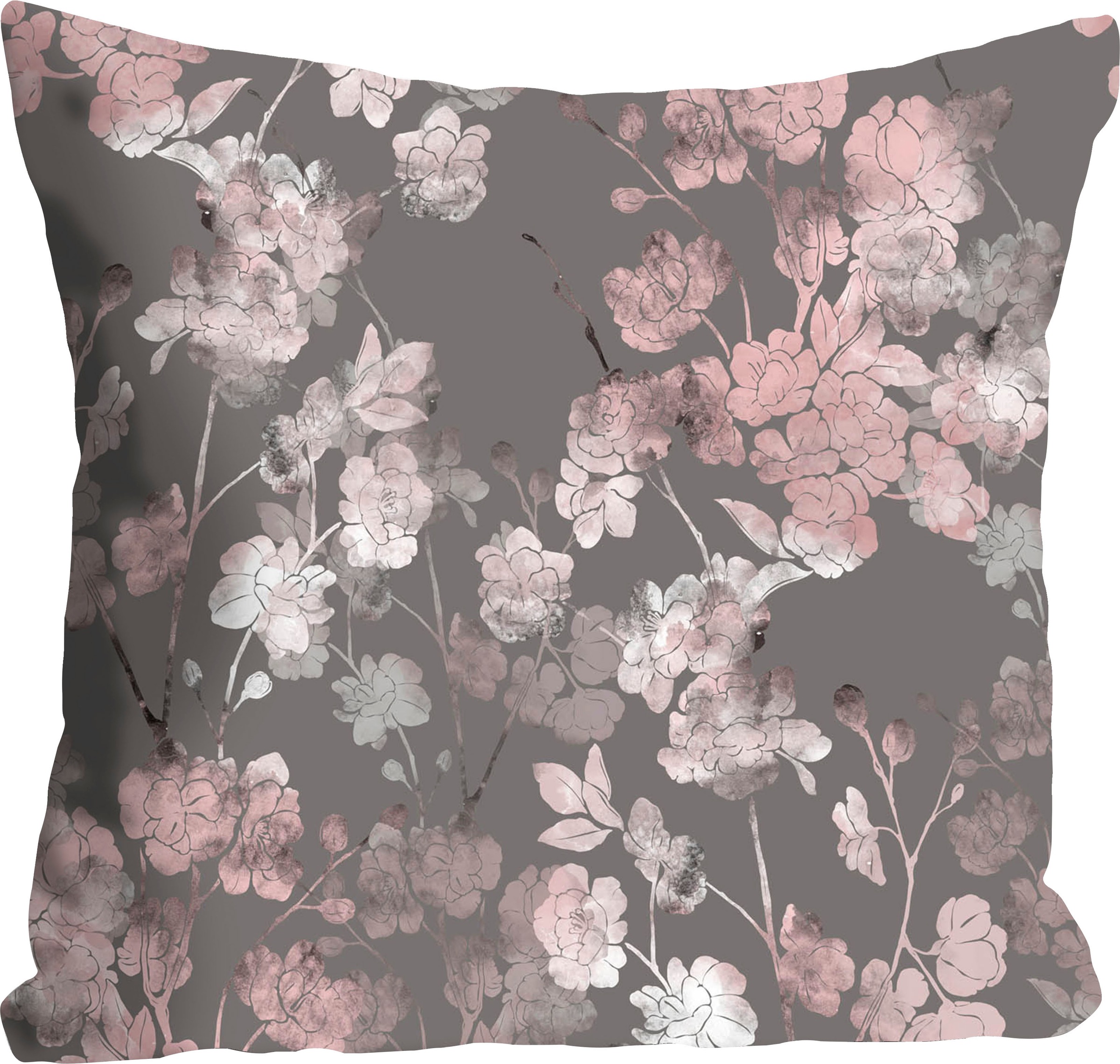 queence Dekokissen »Christoph« Kissenhülle,Pastellfarbene Blumen,Florales Design,Zart,Farbenfroh