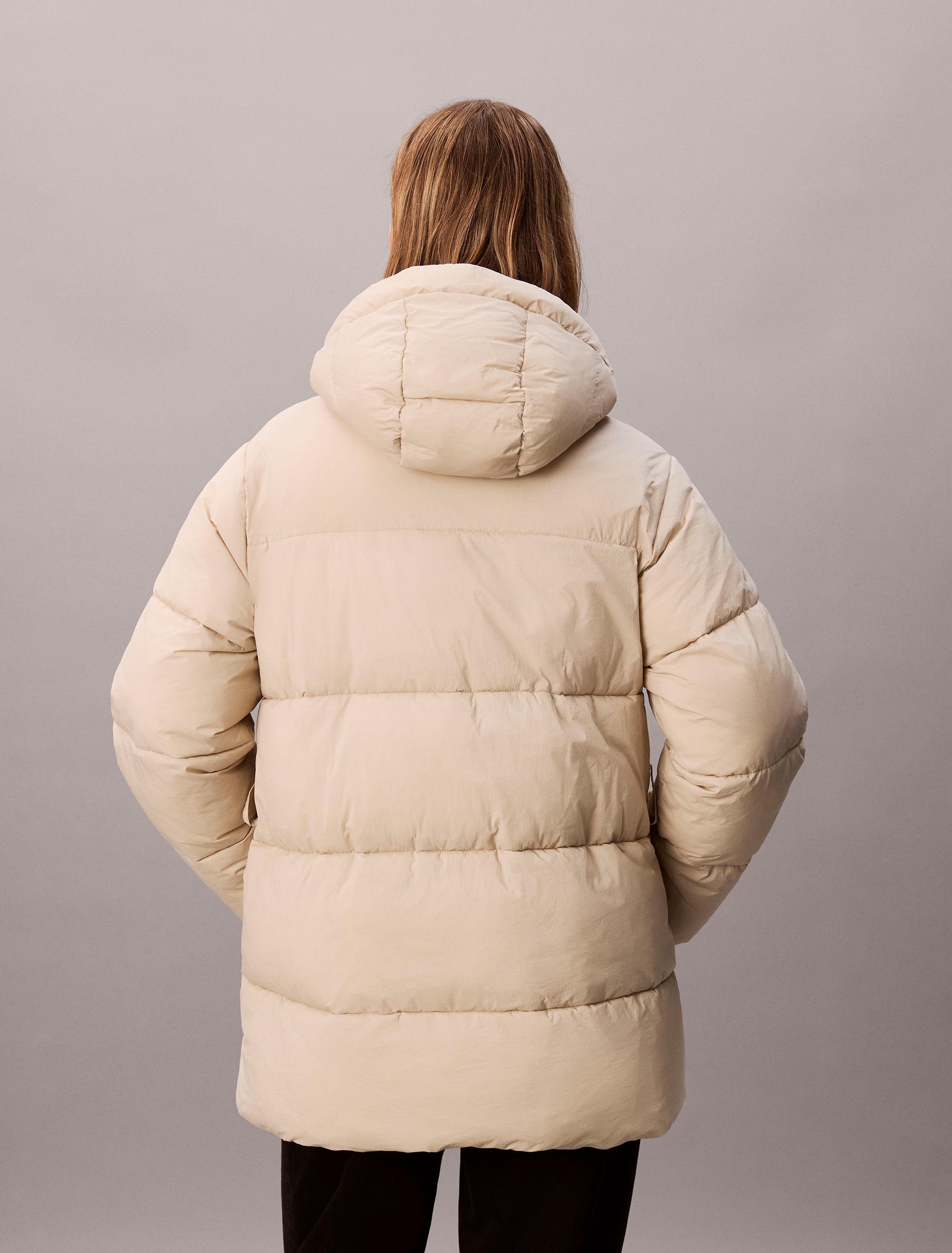 Calvin Klein Jeans Veste matelassée »BELTED MIDWEIGHT PUFFER« mit Kapuze Mit Rundhalsausschnitt, regular fit
