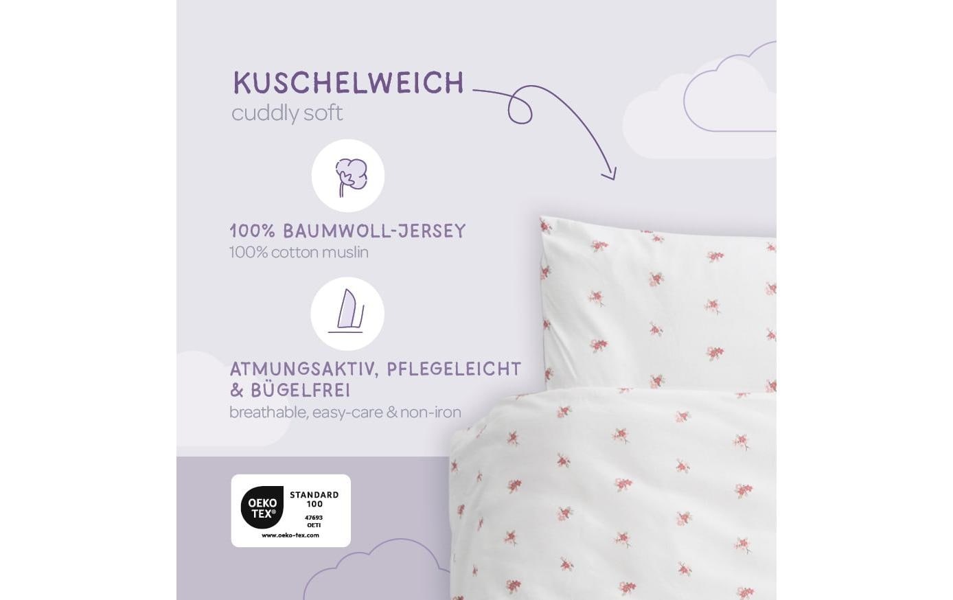 Träumeland Kinderbettwäsche »Flora 80 x 80 cm + 35 x 40 cm«