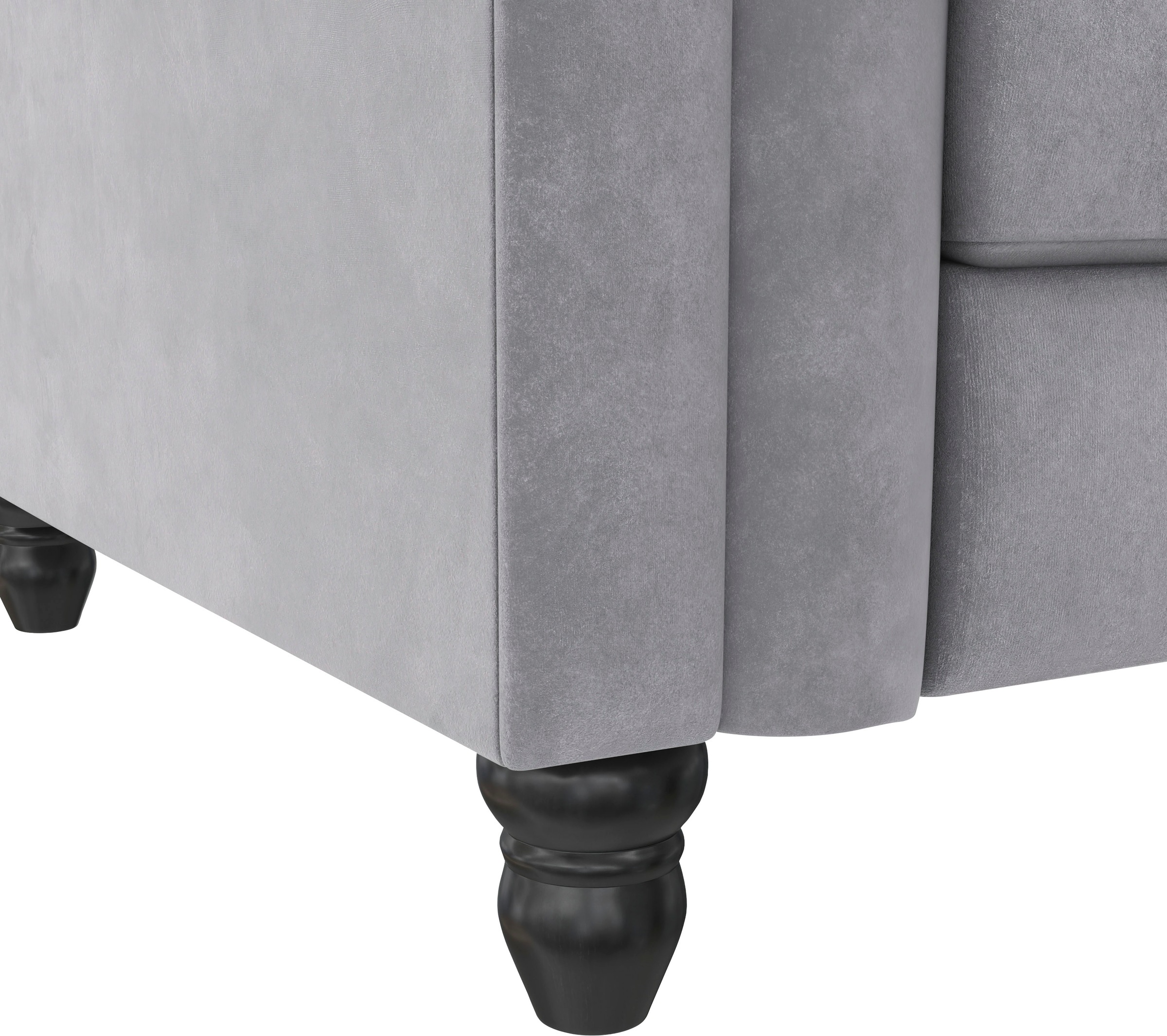 Dorel Home Canapé d'angle »Felix, L-Form, 241 cm (Liegefl.108x195 cm), Recamiere tauschbar,« verstellb. Rückenlehne, Bett-Funktion, Velours, Kunstleder, Vintage