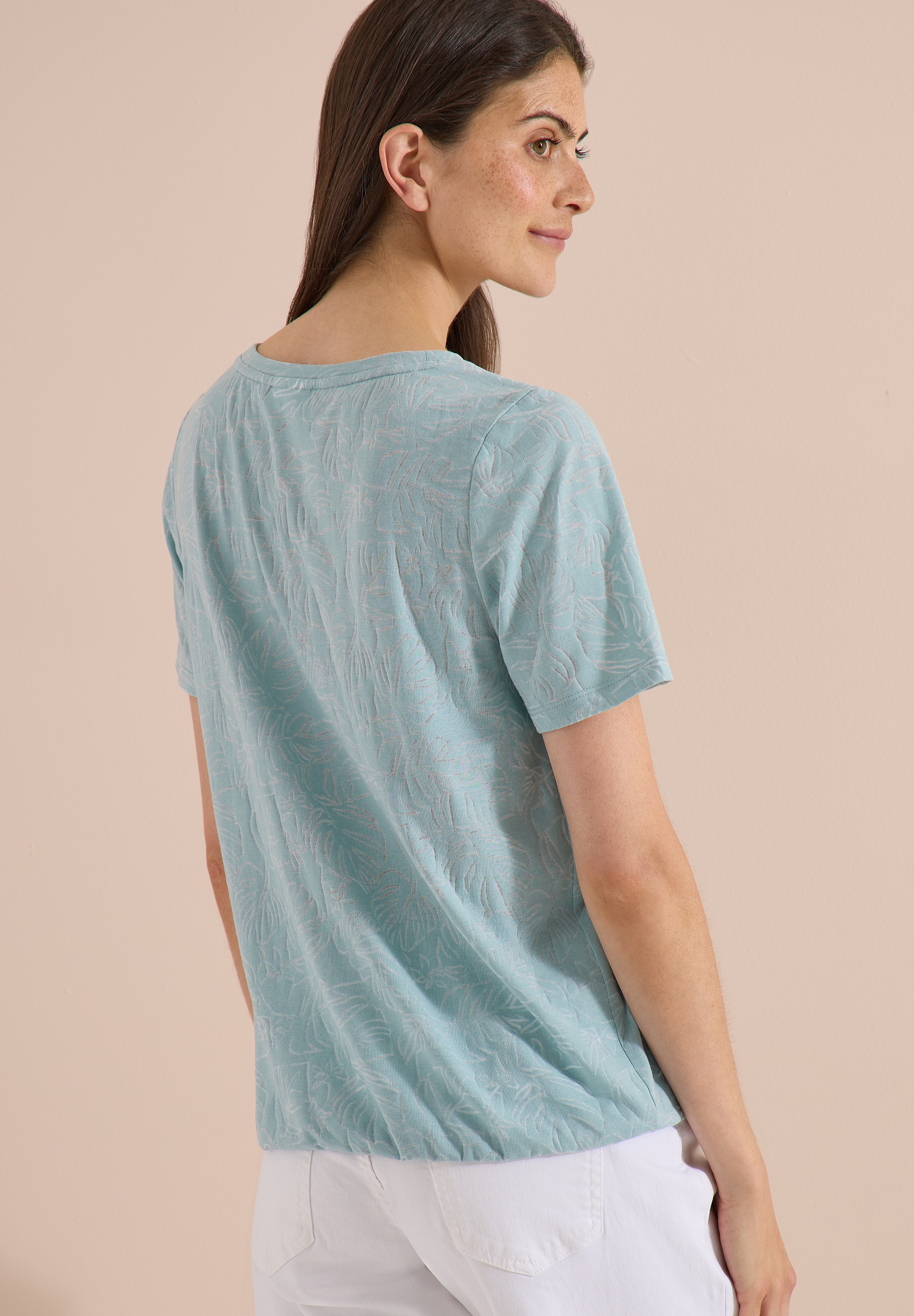 Cecil T-shirt imprimé T-shirt d'été, ceinture élastique, effet burnout