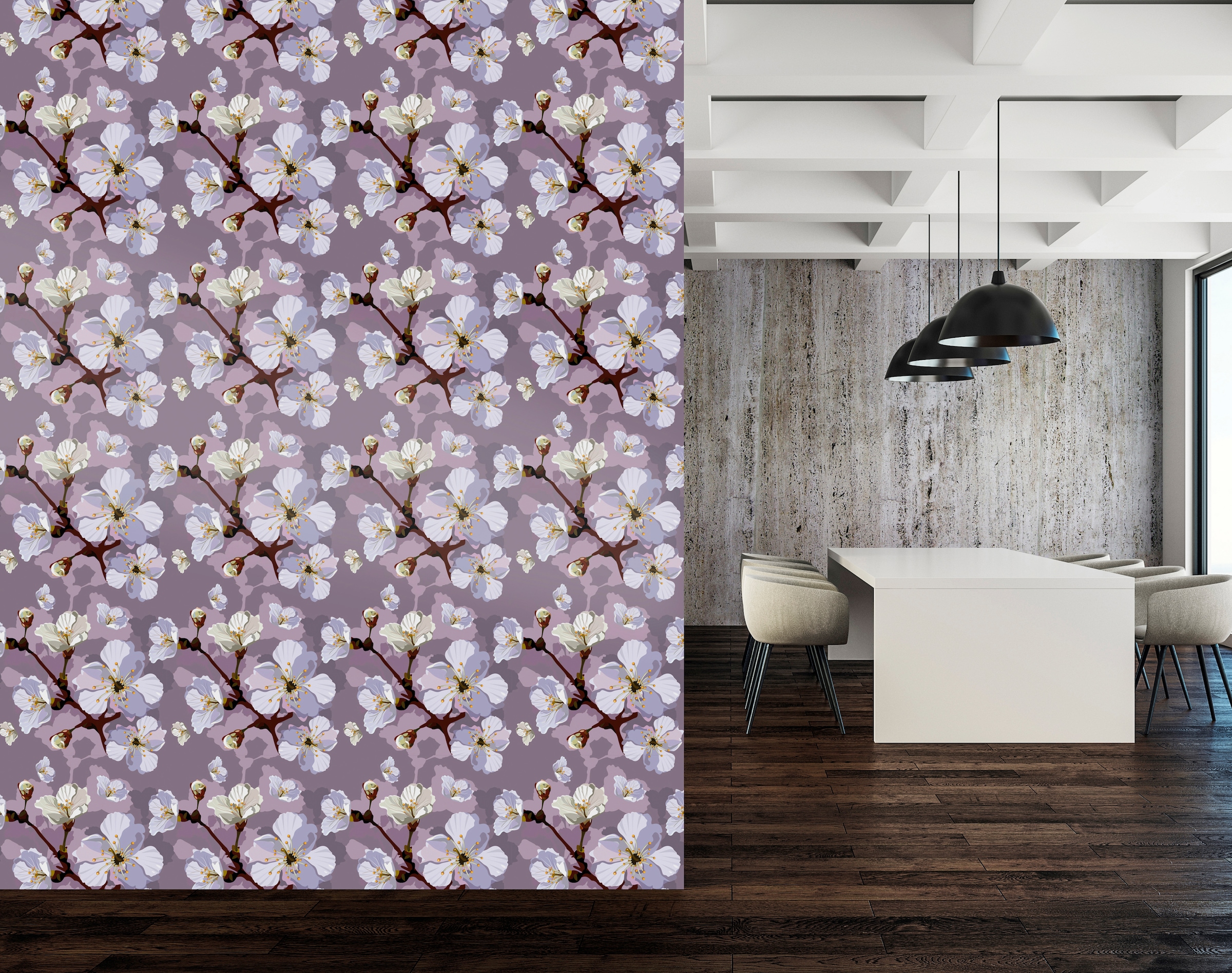 queence Papier peint vinyle »Janet« Motif | botanique | floral | imprimé | naturellement | à motifs 90x250cm, selbstklebend, kinderleichte Anbringung, , Sticker