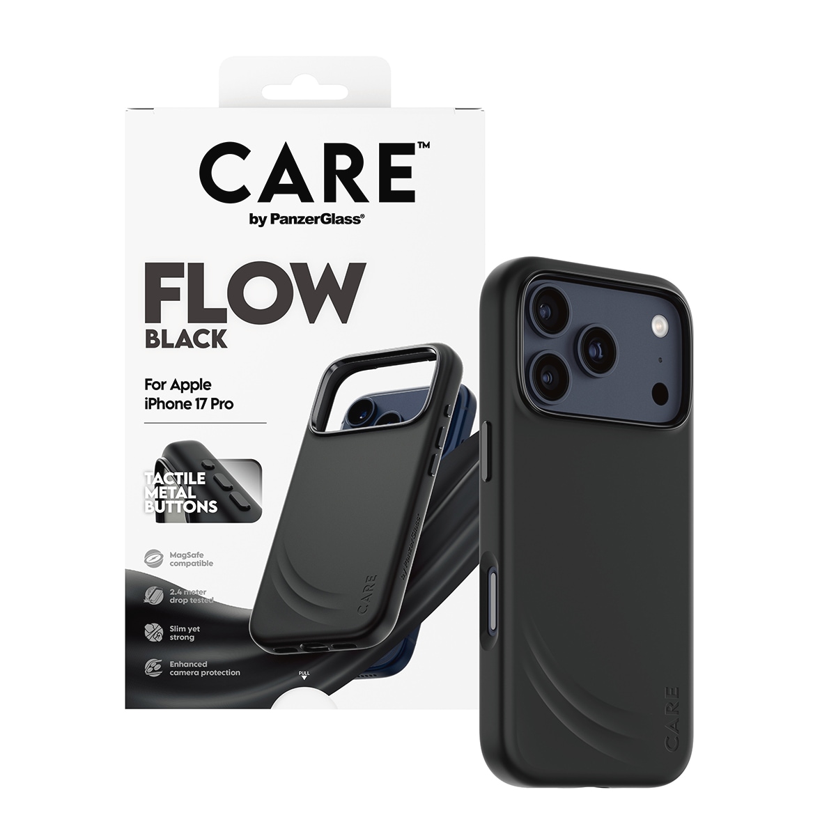 CARE by PanzerGlass Housse pour téléphone portable »Flow MagSafe Case für Apple iPhone 17 Pro« Backcover, Schutzhülle, Handyschutzhülle, Case, Schutzcase, stossfest