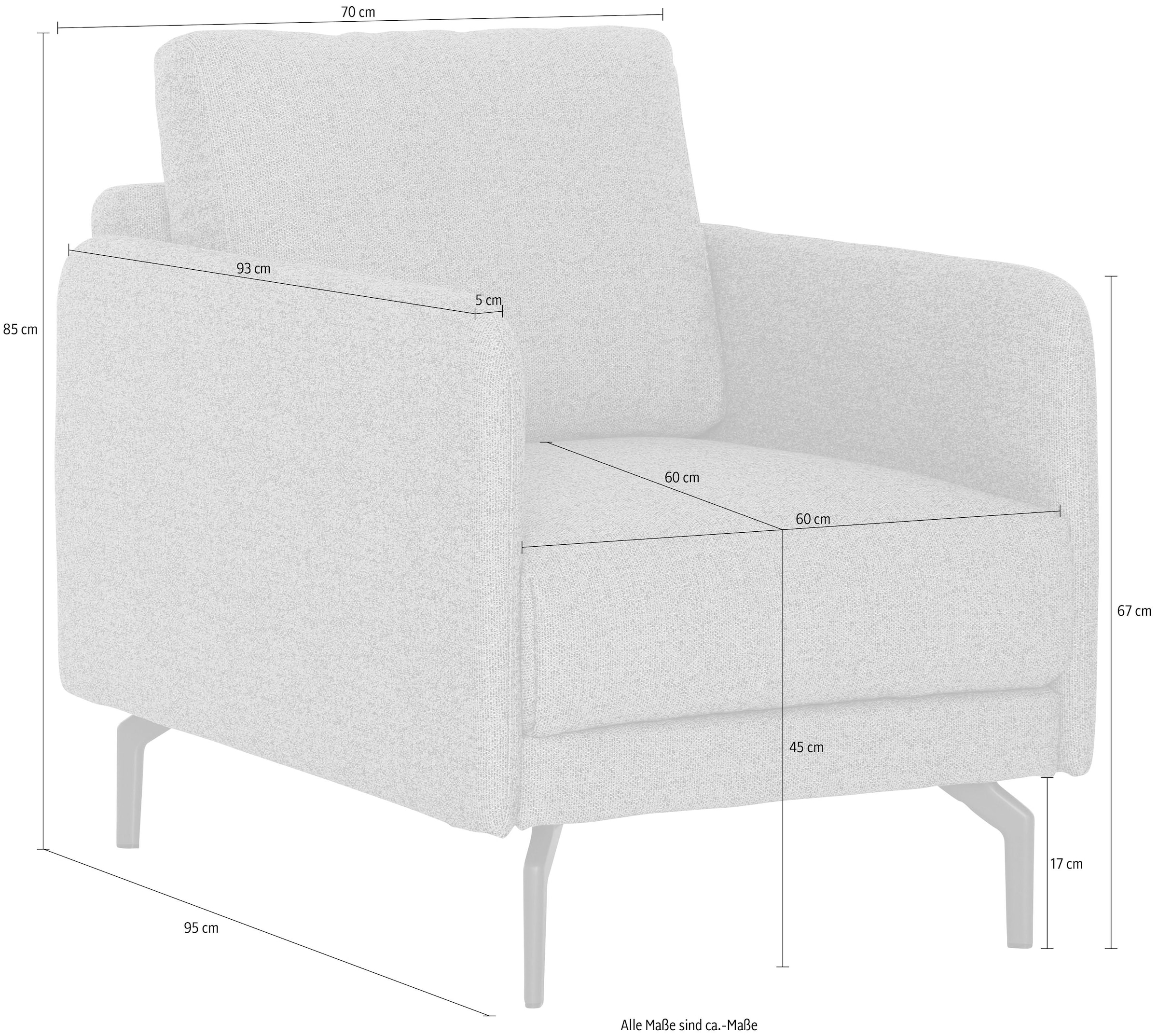 Creation BY ROLF BENZ Fauteuil »CR.450, Designsessel, Loungesessel« accoudoir très étroit, largeur 70 cm, pied en aluminium coulé gris ombre