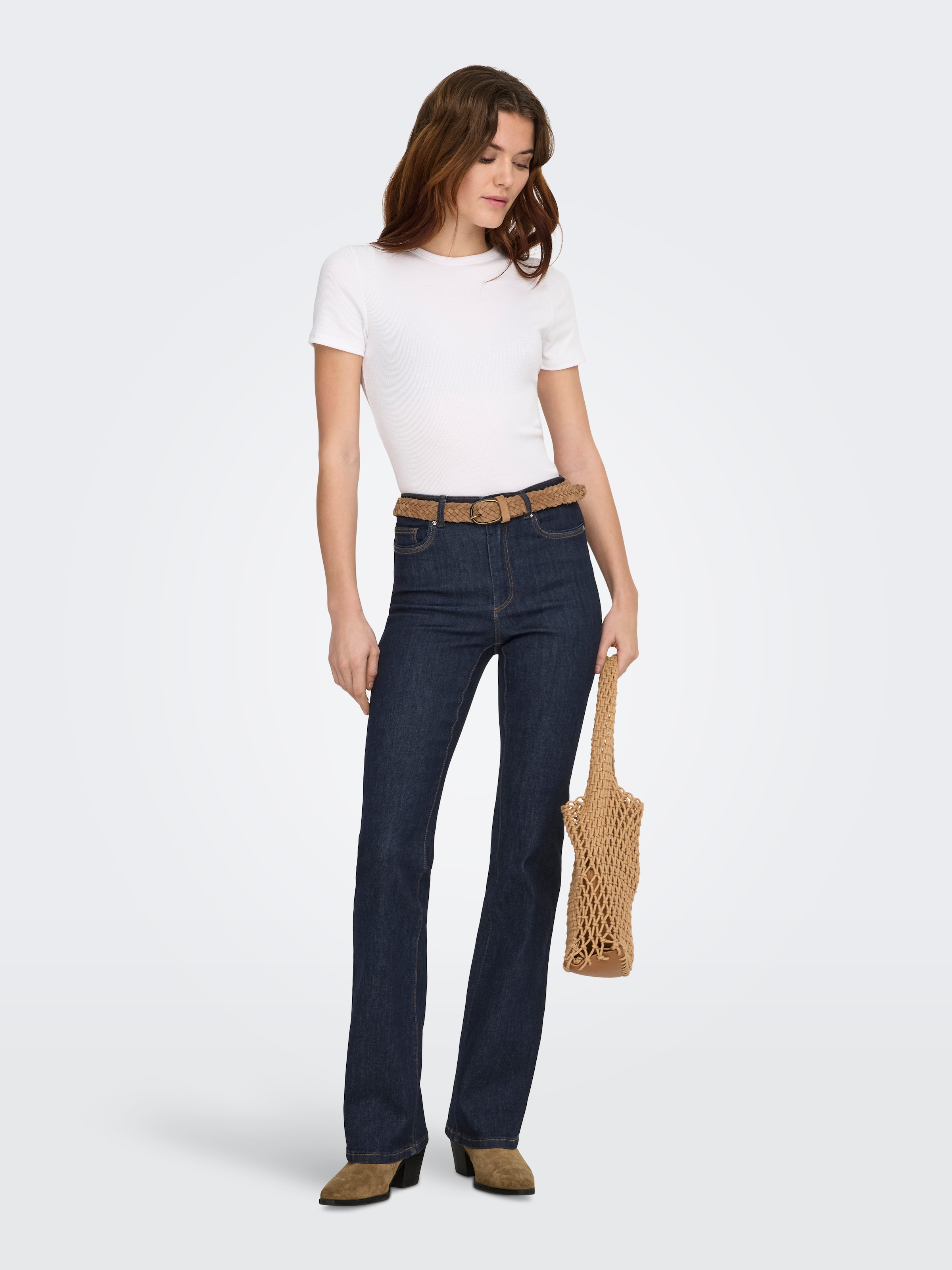 ONLY Jeans bootcut »ONLWAUW LIFE HW FLARED RINSE DNM« Mélange de matières, coupe bootcut
