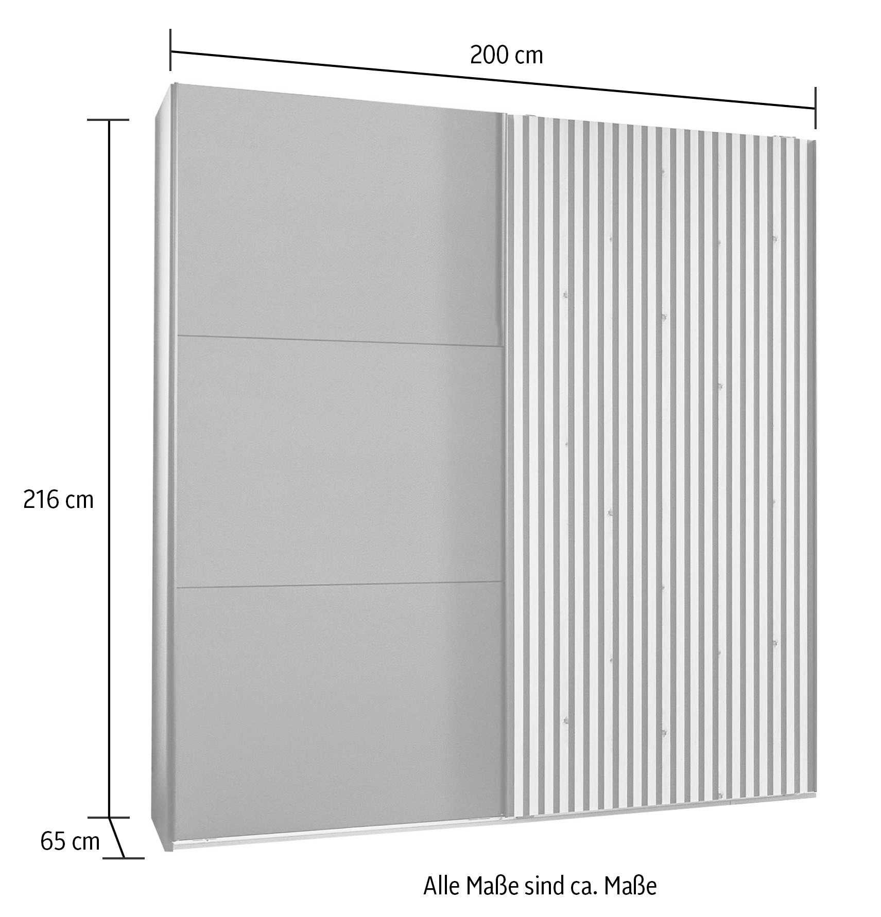 Wimex Armoire à portes coulissantes »Ancona by fresh to go« mit Akustiklamellen Optik in 3D