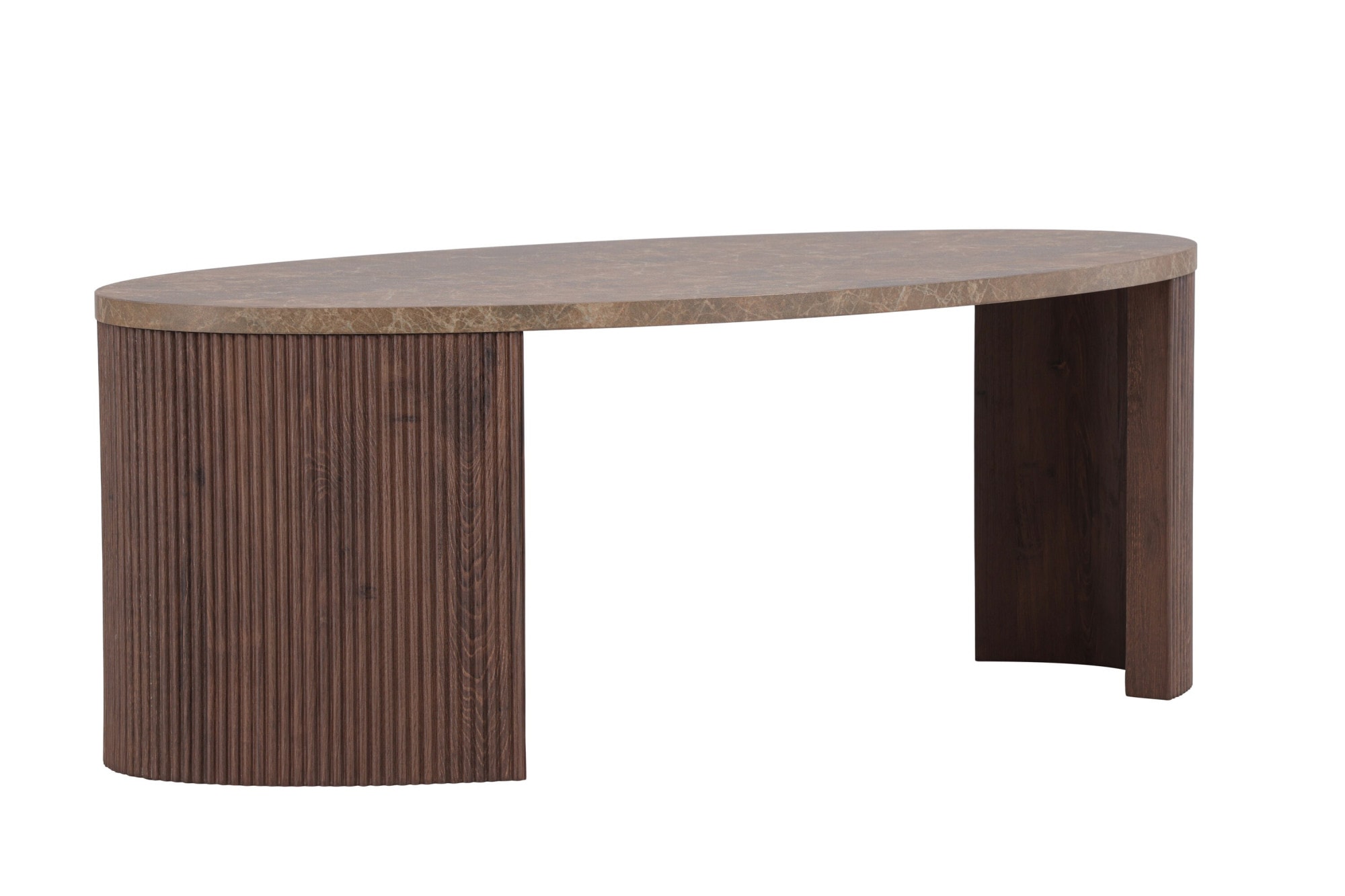 Venture Home Table basse »Bristol, ovaler Couchtisch 120 × 60 cm in Mocca mit grauer Steinoptik« Table basse, MDF, papier 3D, ovale, contrastée, raffinée