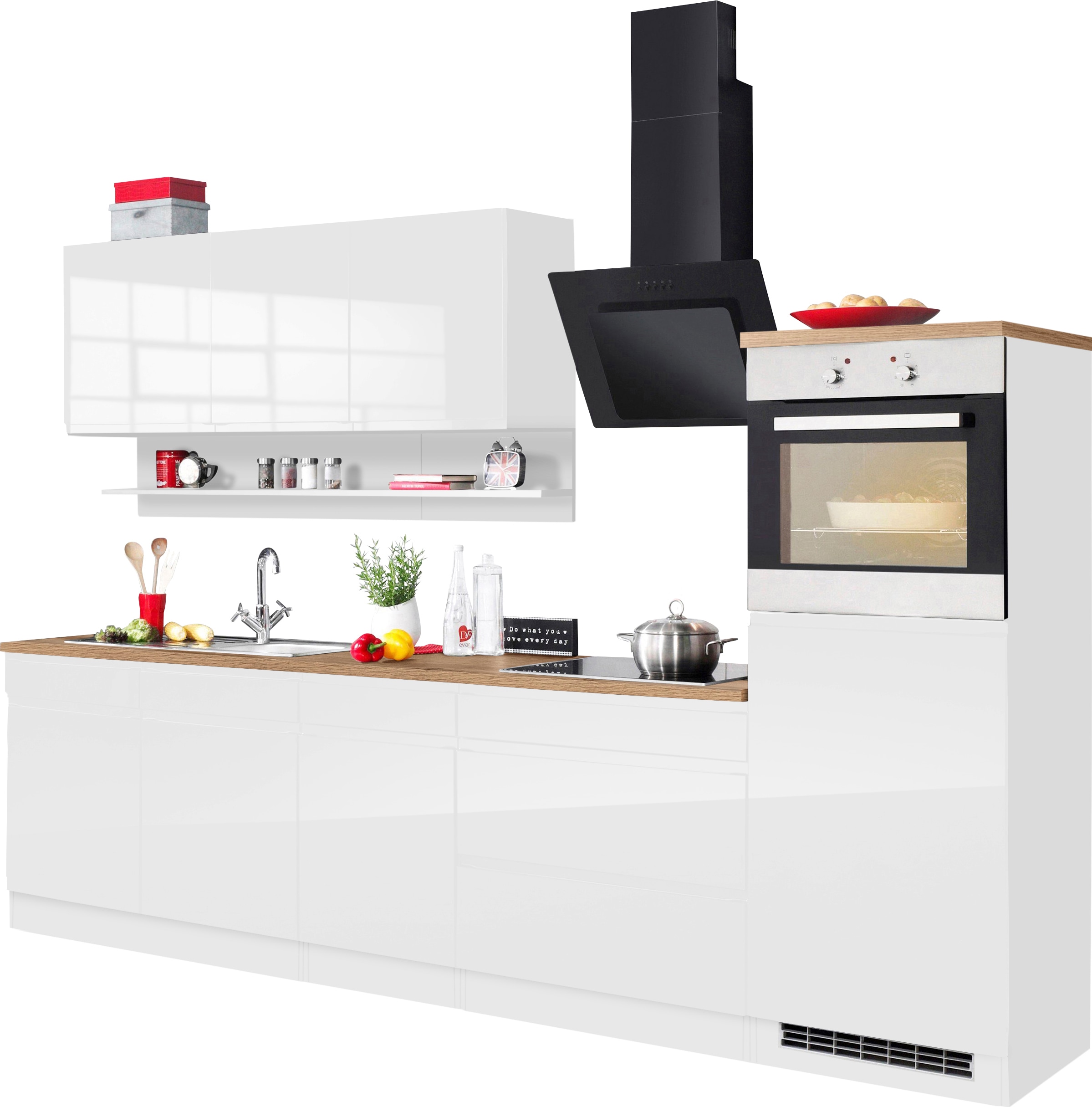 KOCHSTATION Kitchenette »KS-Virginia,neu in verbesserter Ausführung« plan de travail épaisseur 38 mm, rangement, fermeture douce,  Largeur 290, fonction Soft-Close, sans appareils électriques